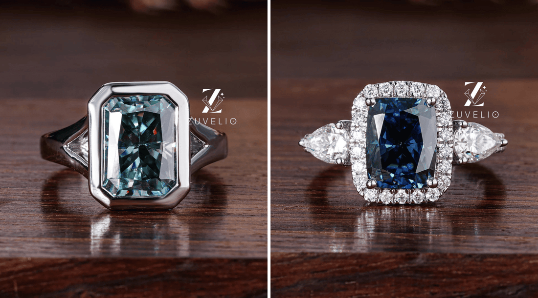 Green, Blue Moissanite Engagement Rings: A Bold Colorful Choice