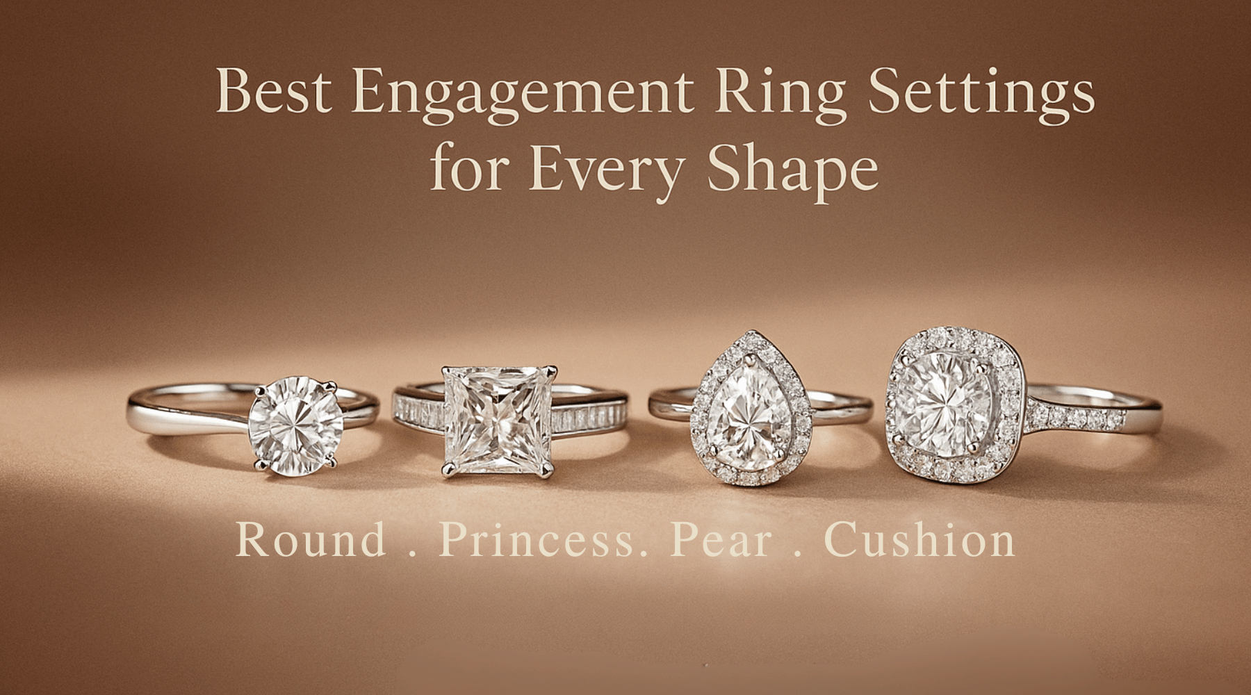 Best Engagement Ring Settings for Each Shape (Round, Princess, Pear and Cushion)
