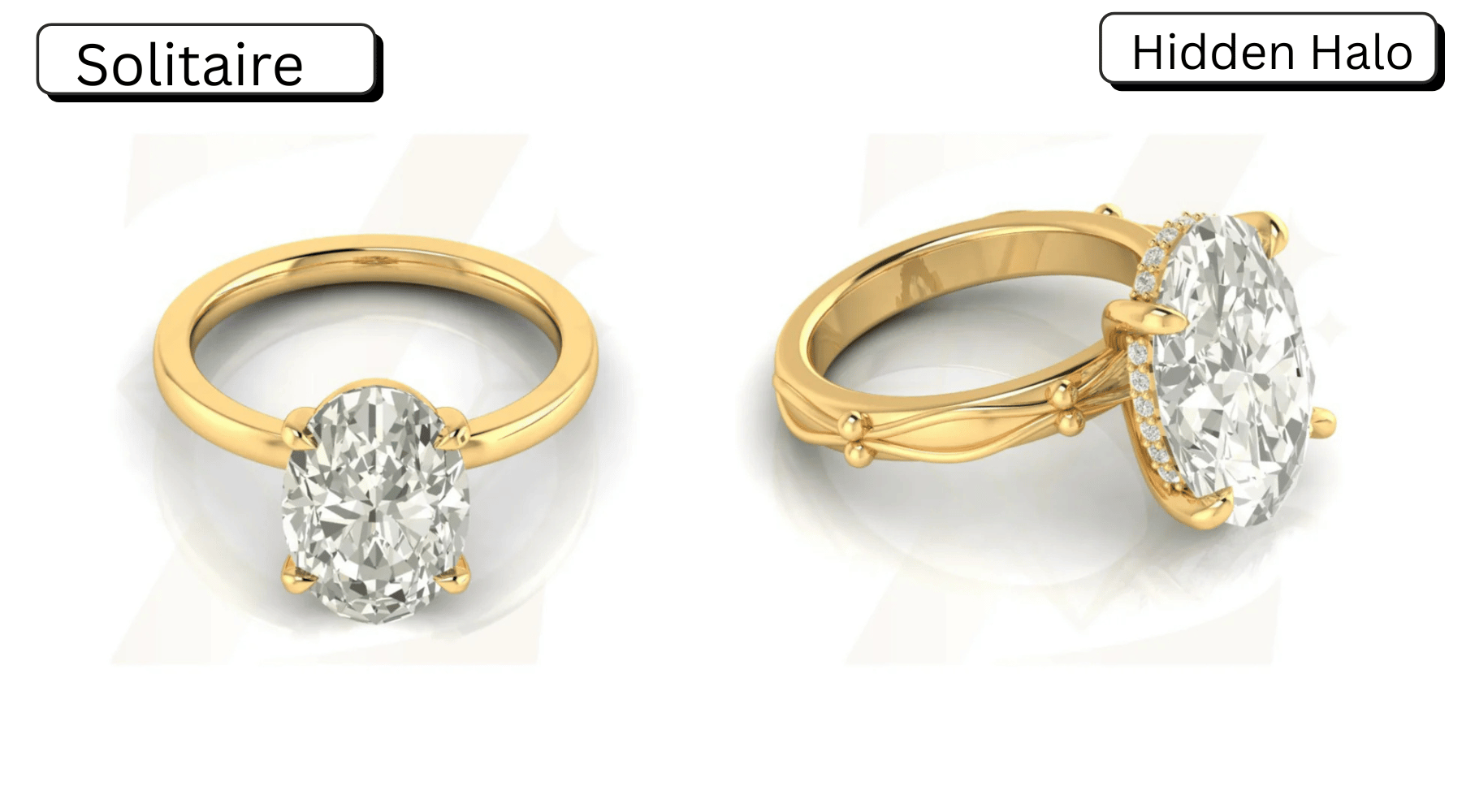 Solitaire vs. Hidden Halo Oval Moissanite Rings: Which Suits Your Style?