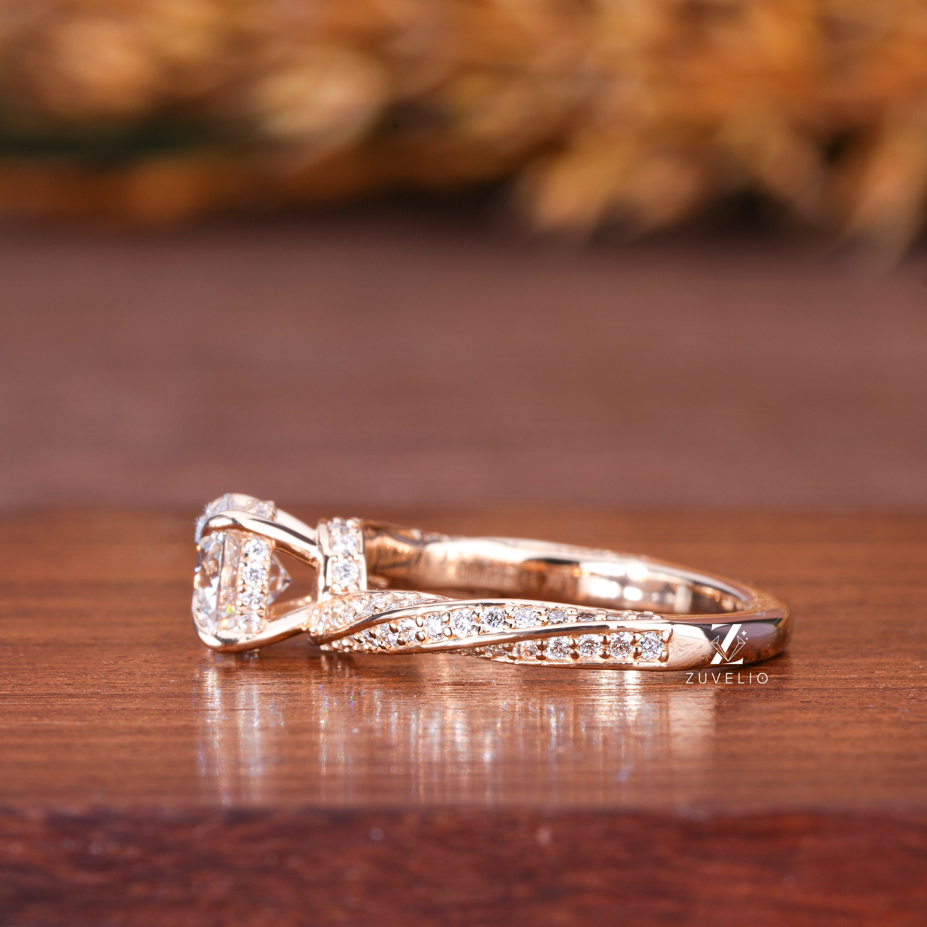 Round Cut Twisted Diamond Ring - Zuvelio.com