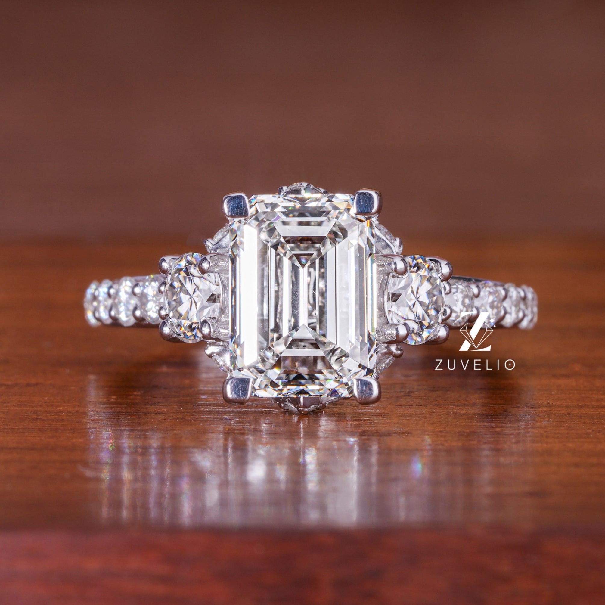 3.53 Ct Emerald Cut Diamond Ring - Zuvelio.com