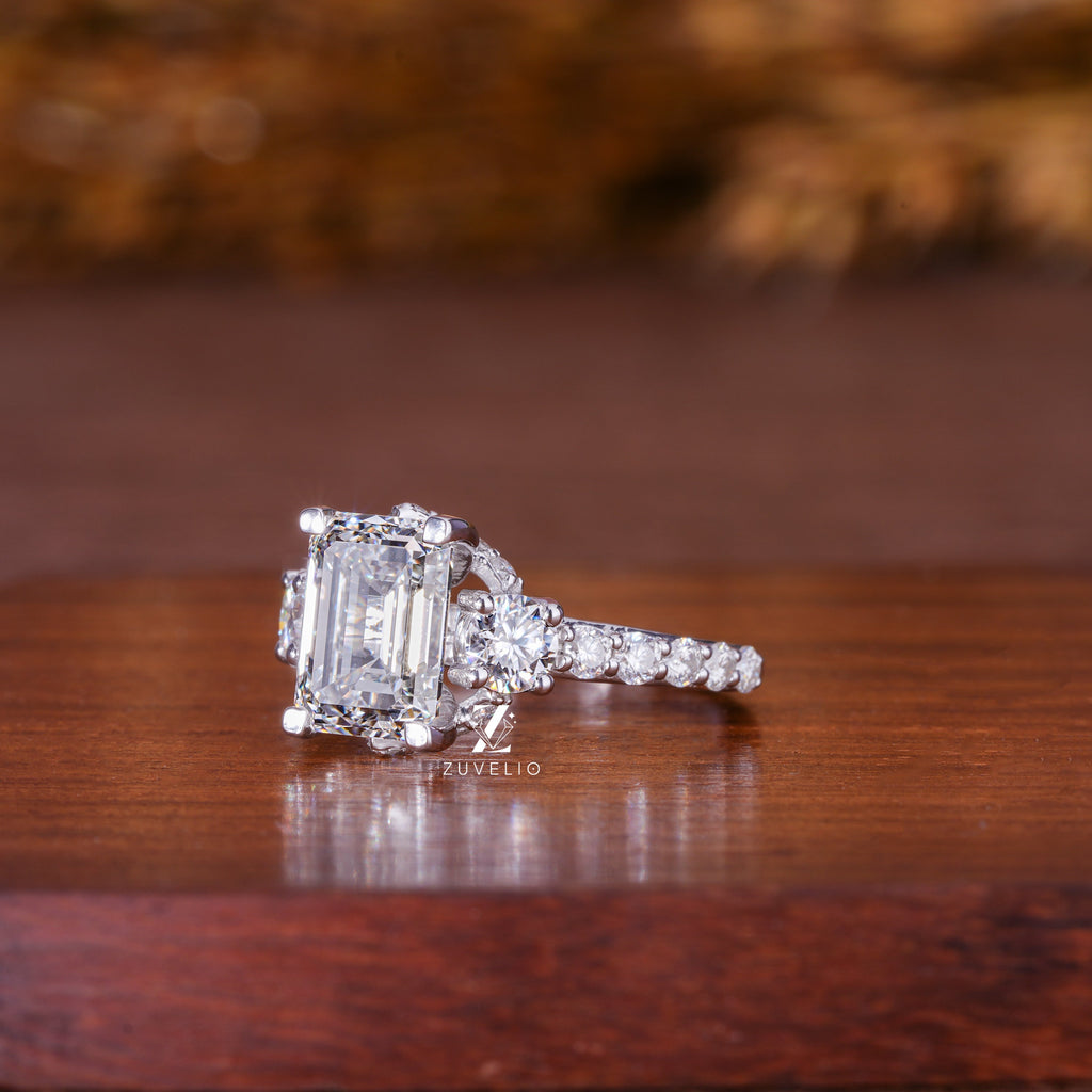 3.53 Ct Emerald Cut Diamond Ring - Zuvelio.com