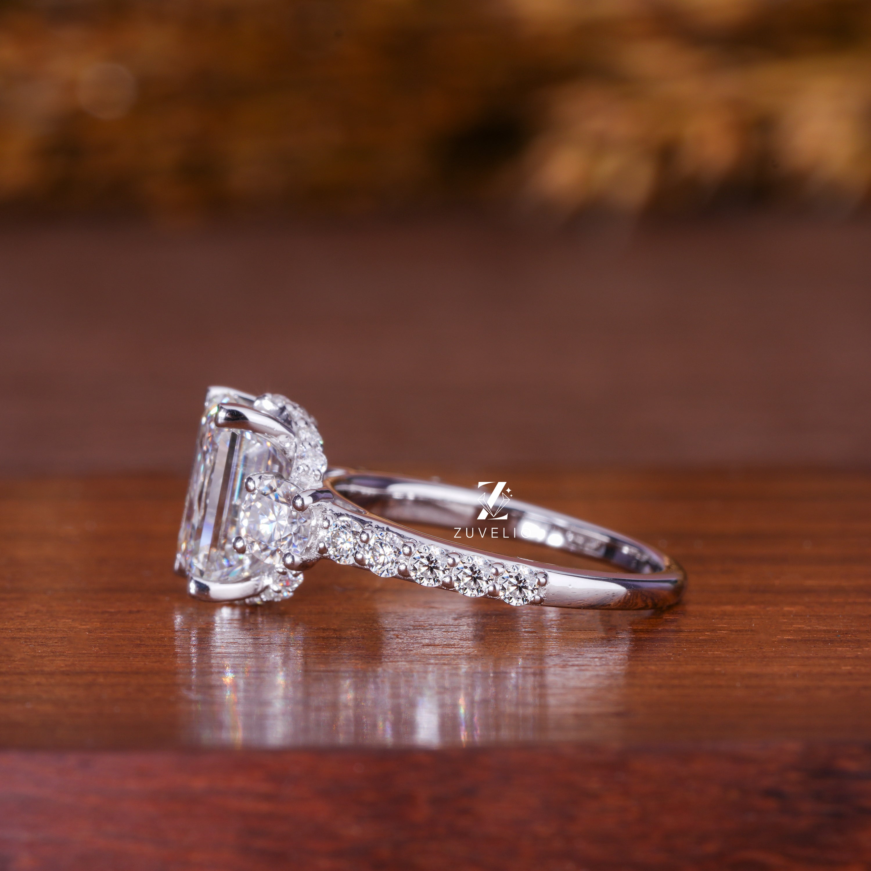 3.53 Ct Emerald Cut Diamond Ring - Zuvelio.com