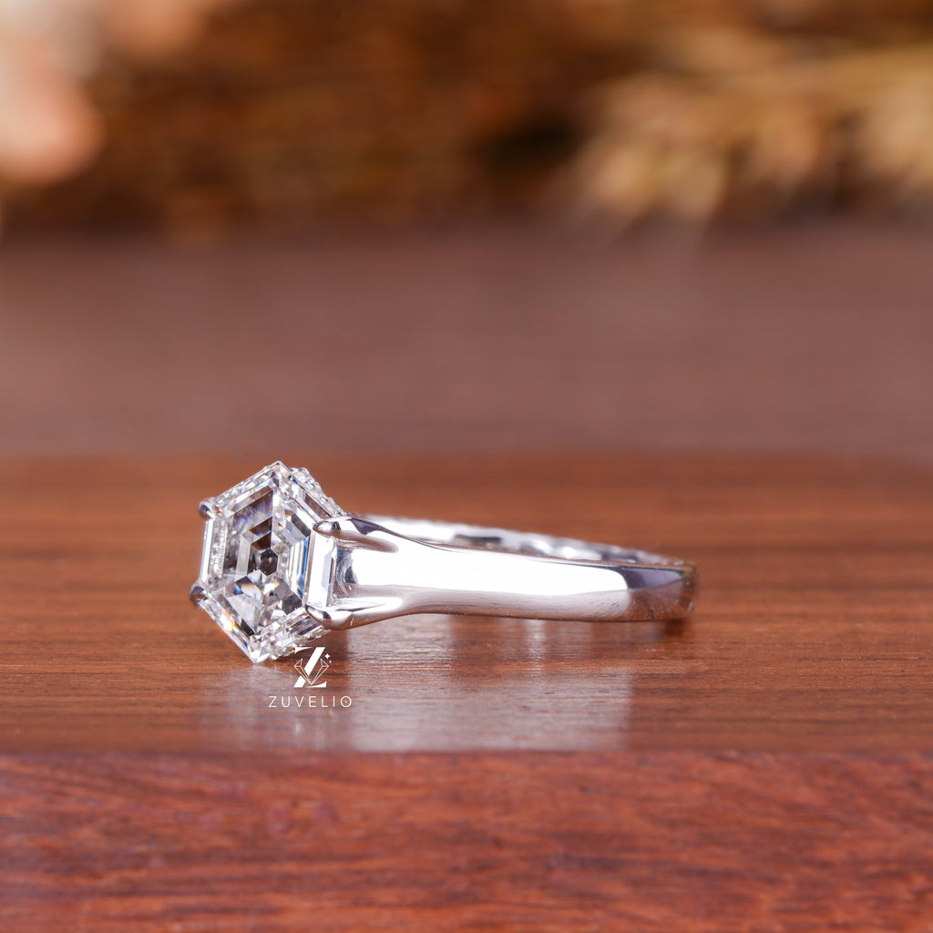 1.19 Ctw Hexagon Diamond Ring