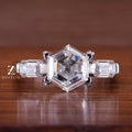 Hexagon Cut Diamond Ring