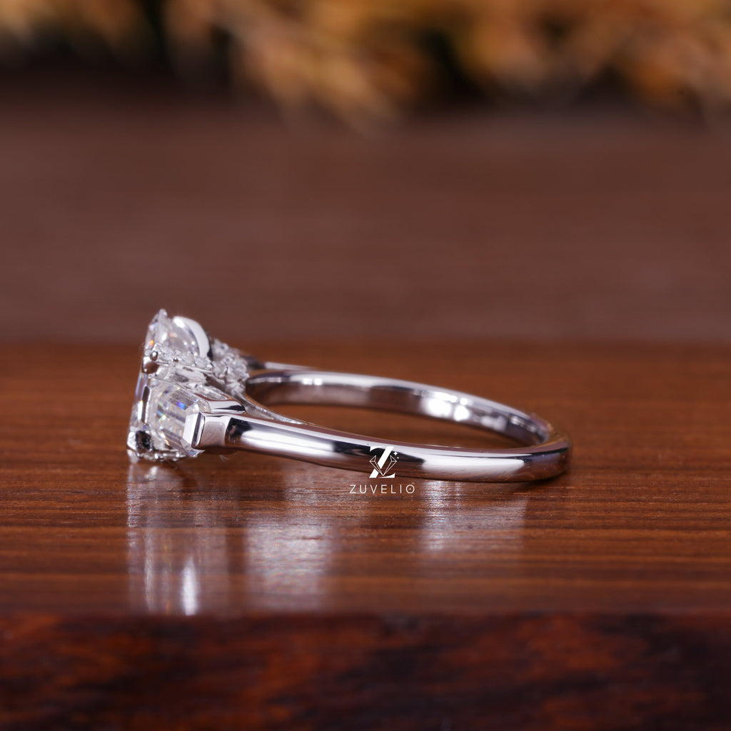 Hexagon Cut Diamond Ring