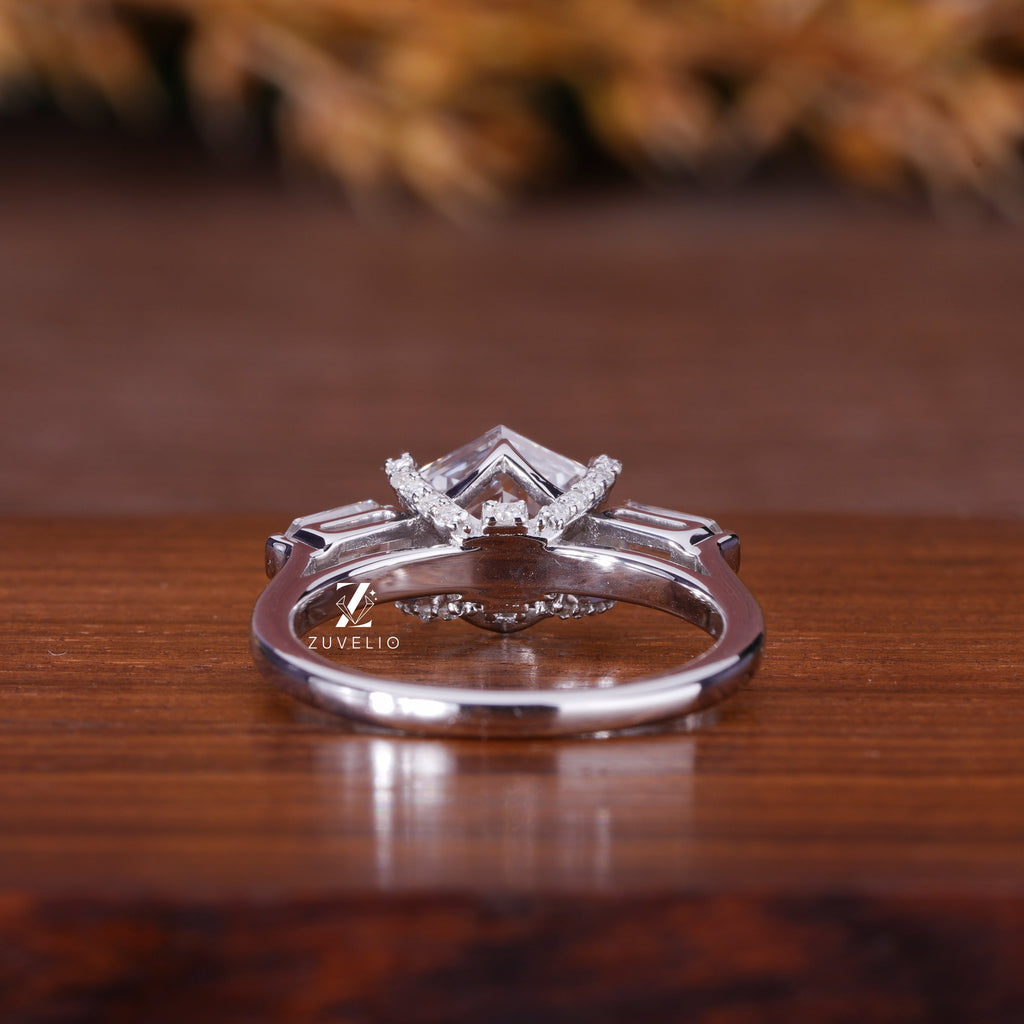 Hexagon Cut Diamond Ring