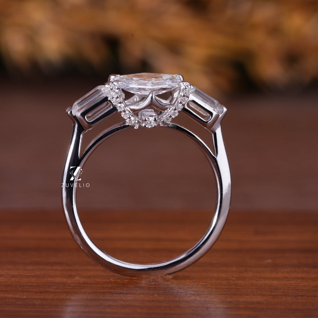 Hexagon Cut Diamond Ring
