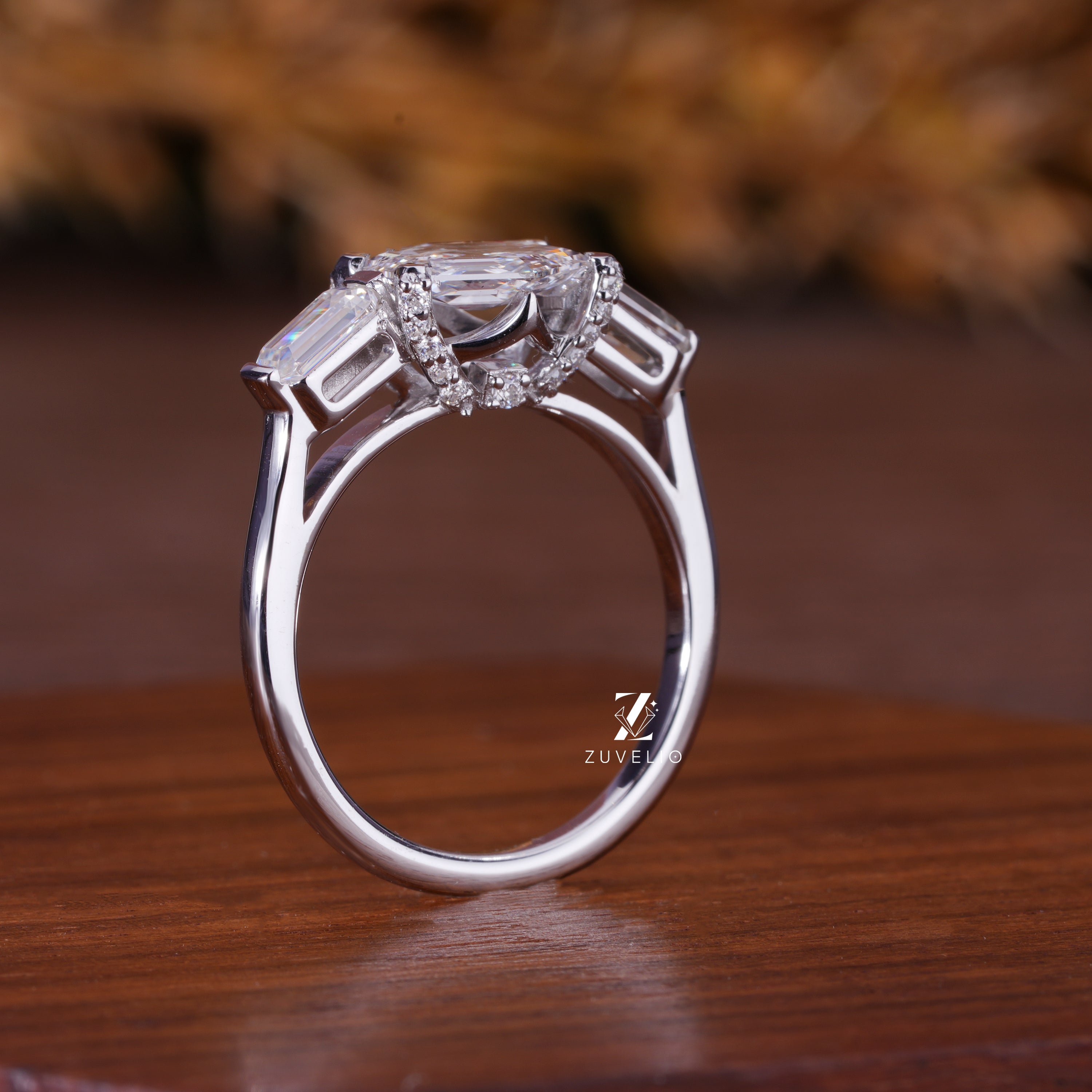 Hexagon Cut Diamond Ring