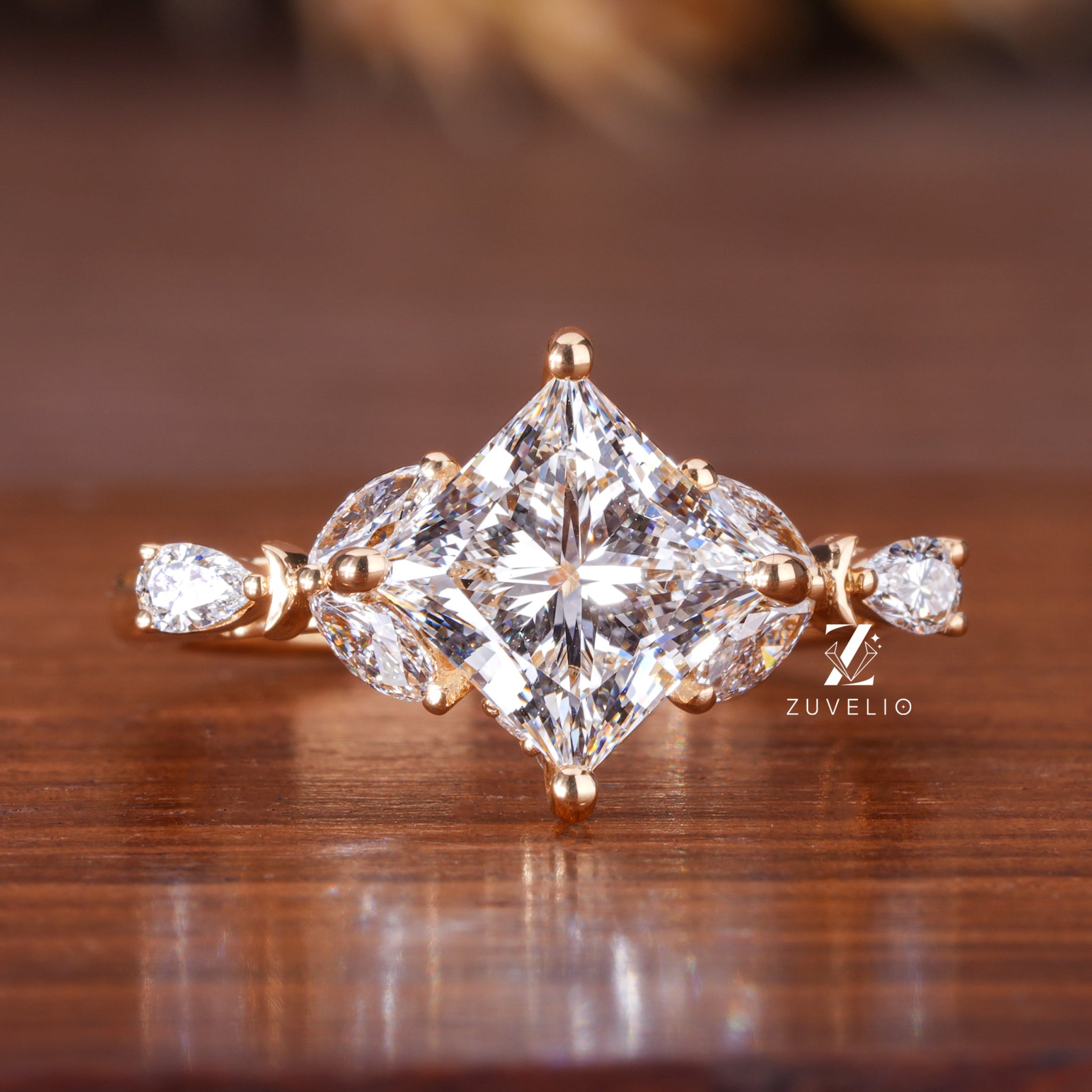 Princess Cut Lab Diamond Ring
