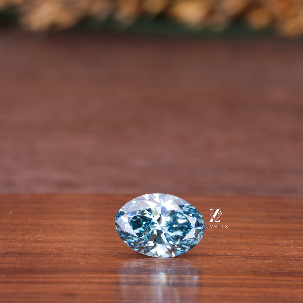 Vivid Blue Oval Diamond