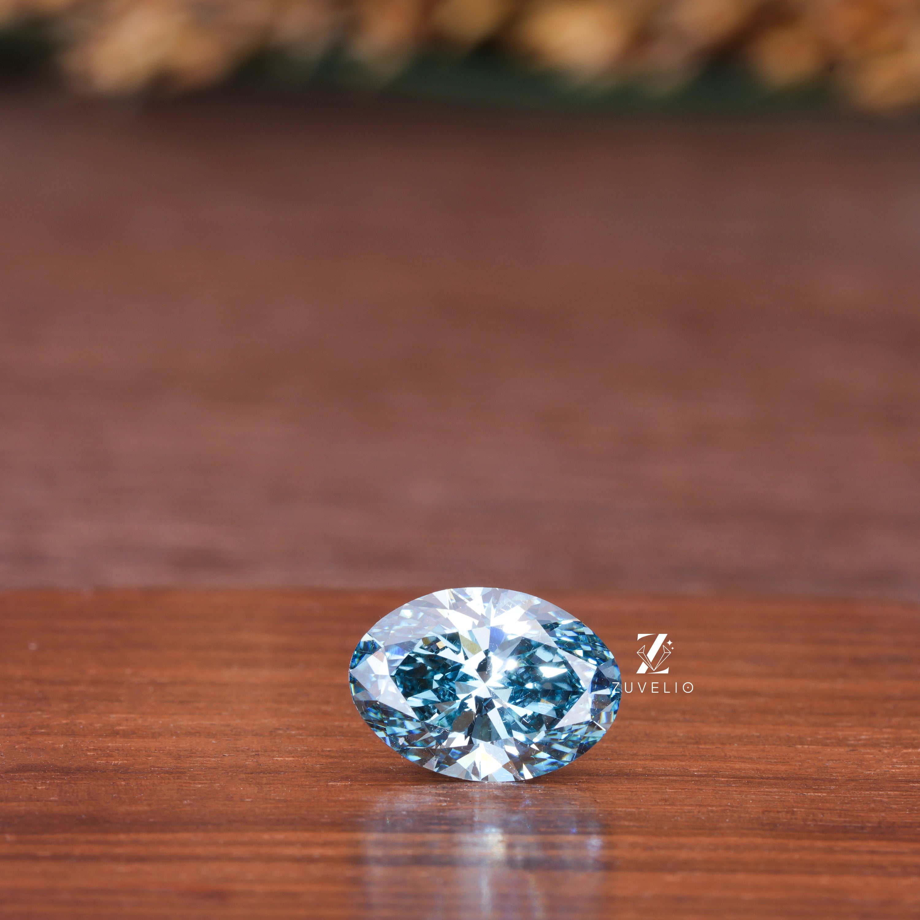 Vivid Blue Oval Diamond