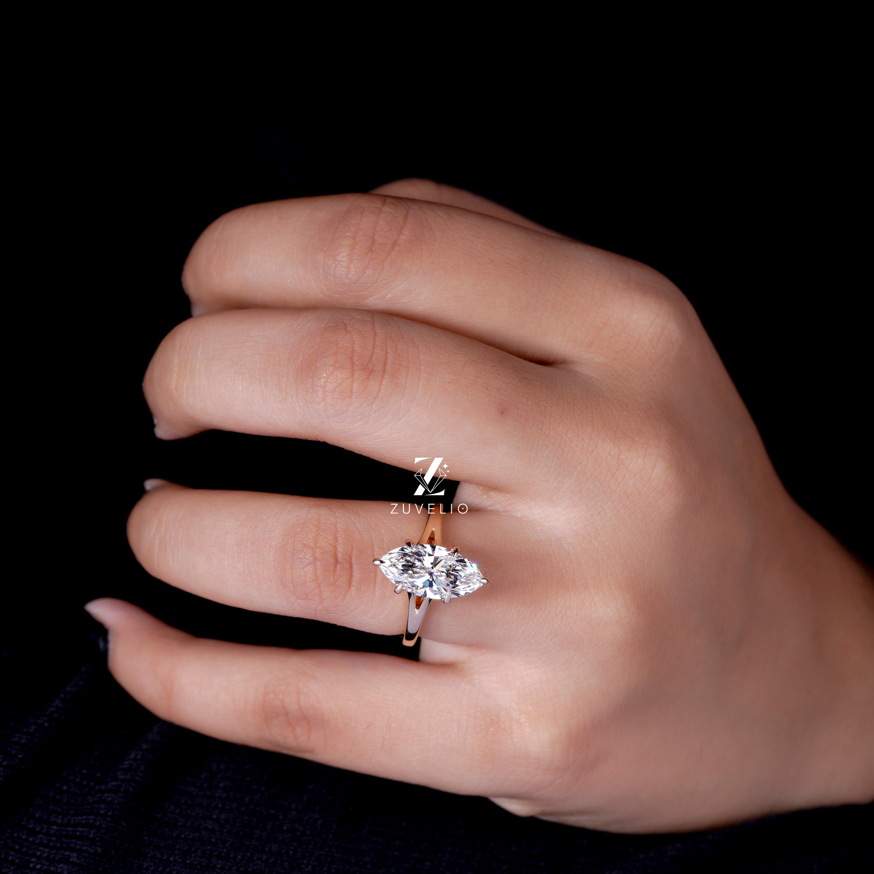 Marquise Split Shank Ring
