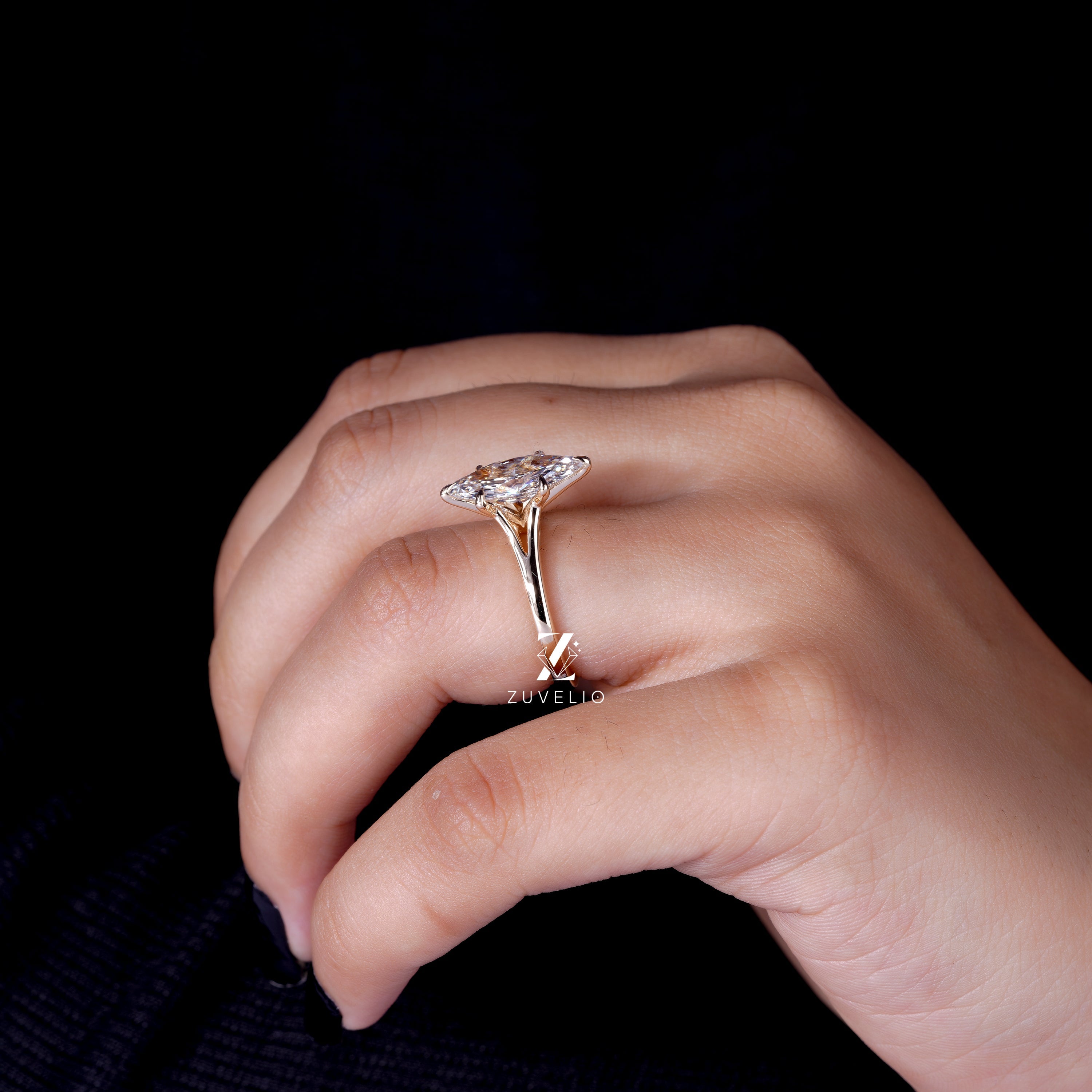 Marquise Split Shank Ring