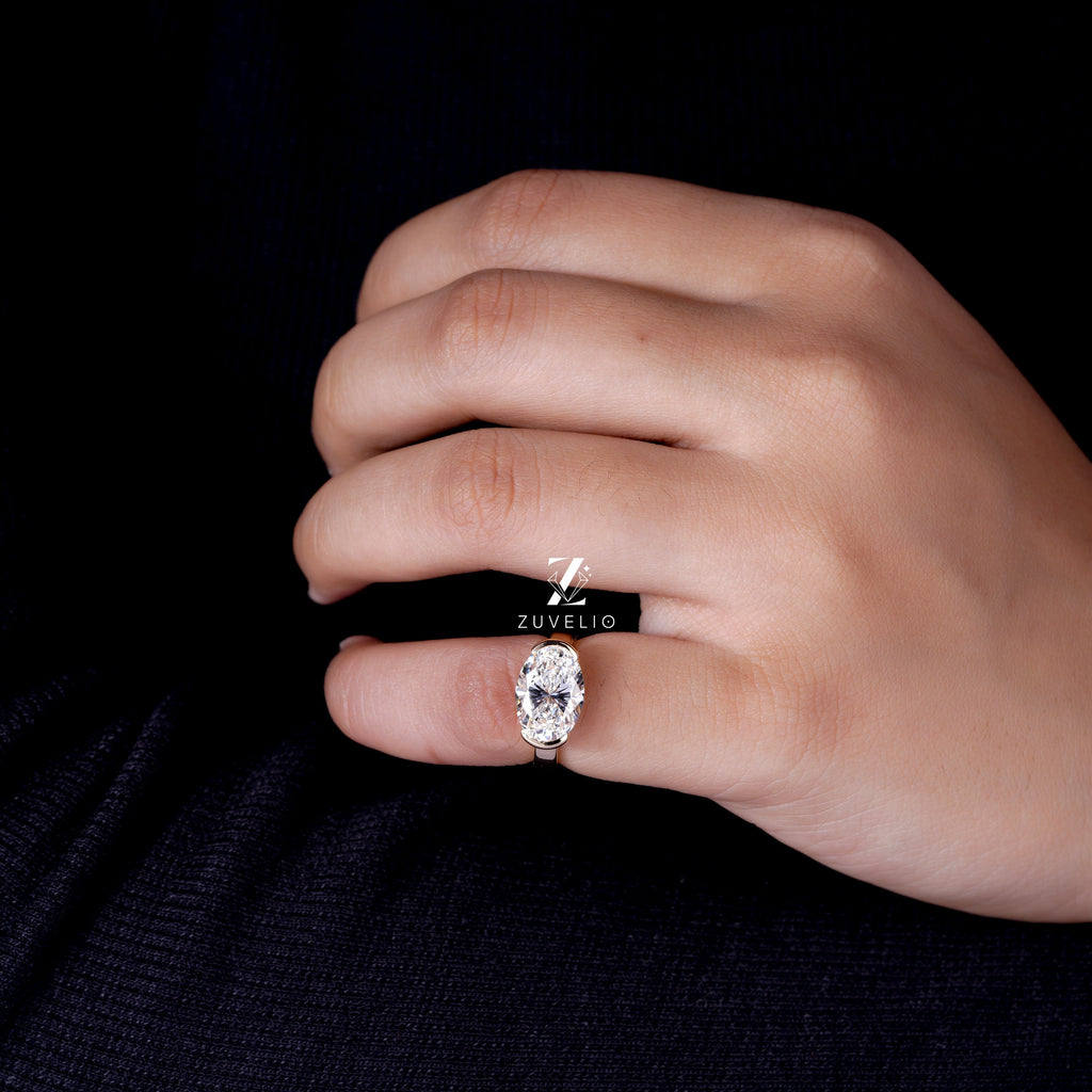 Oval Bezel Diamond Ring