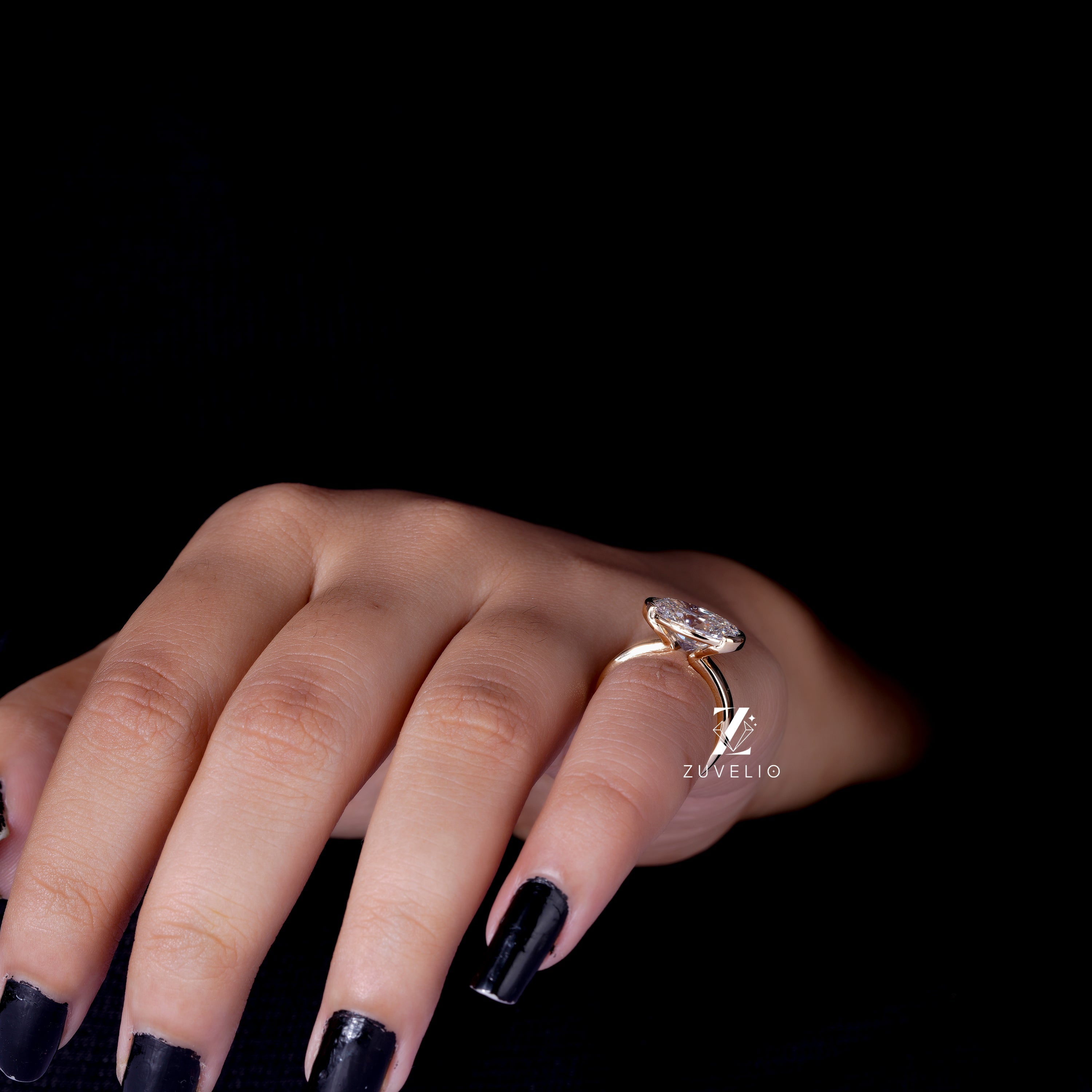 Oval Bezel Diamond Ring