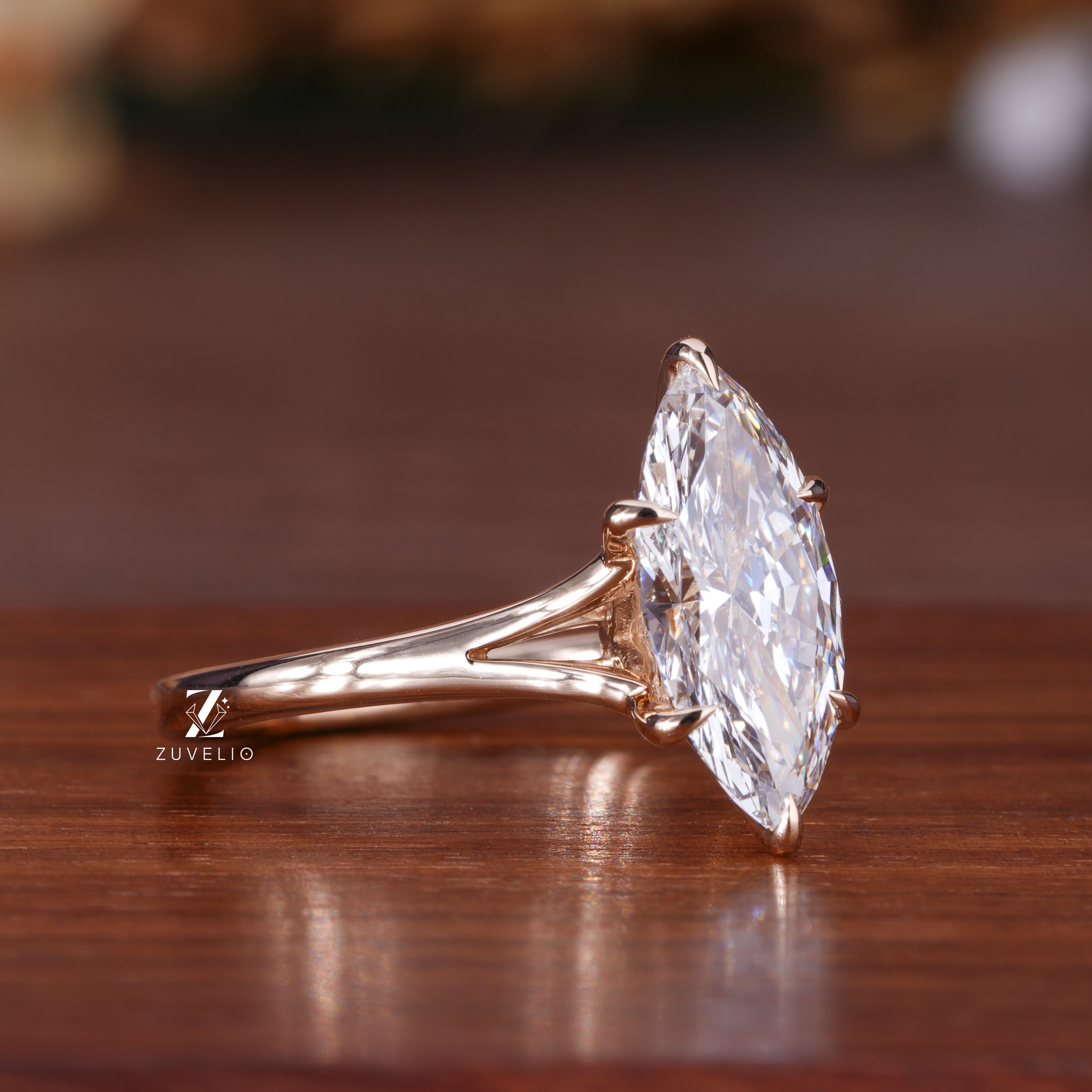 Marquise Split Shank Ring