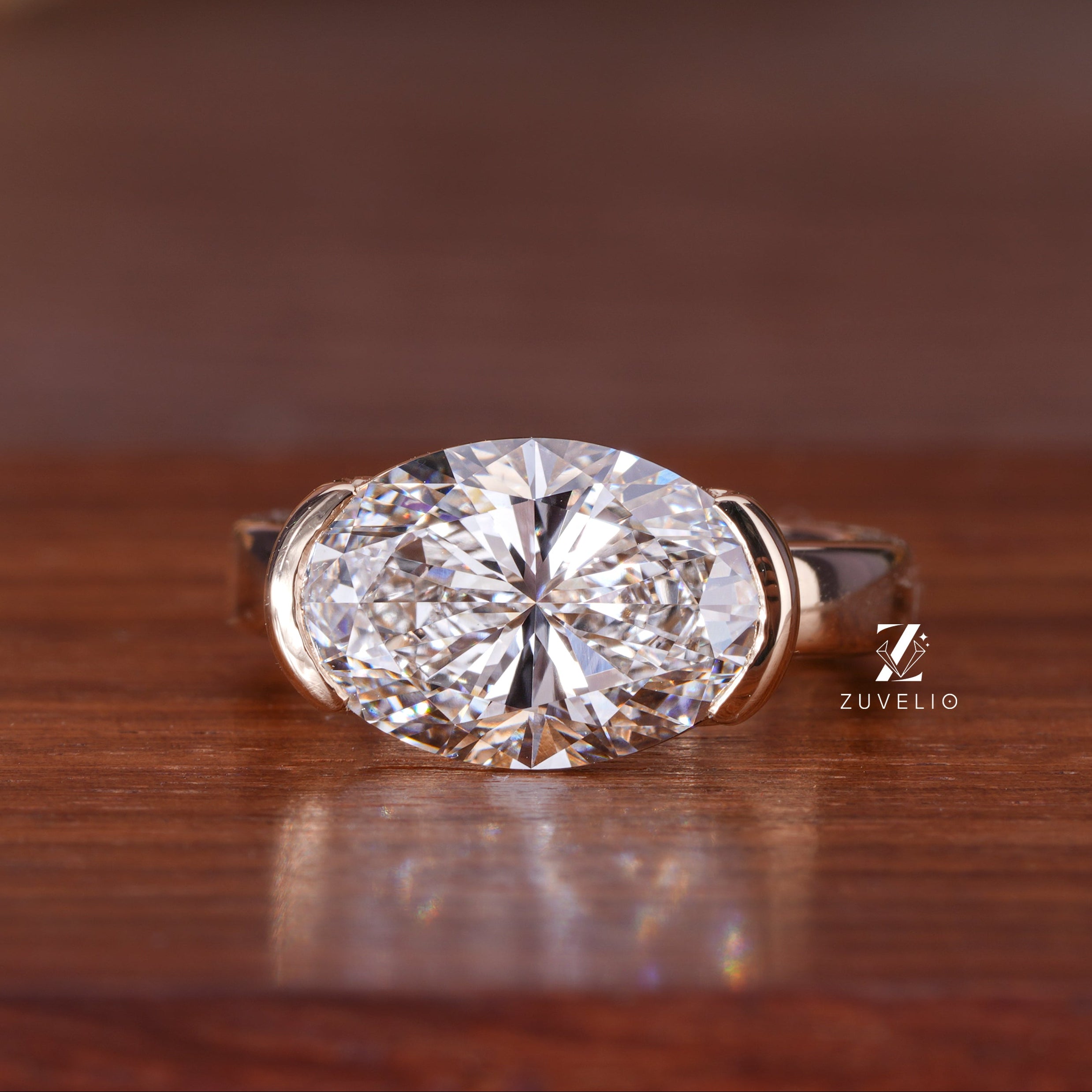 Oval Bezel Diamond Ring