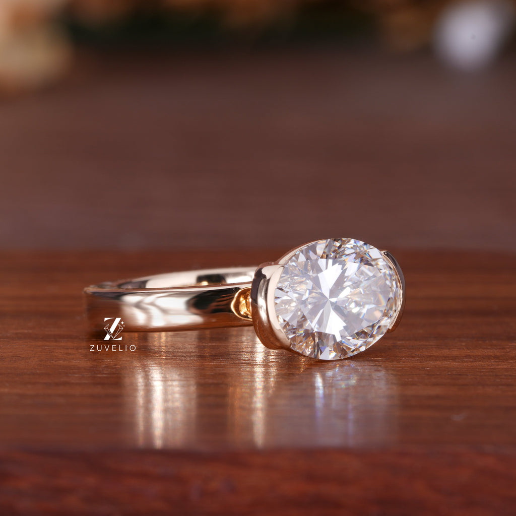 Oval Bezel Diamond Ring