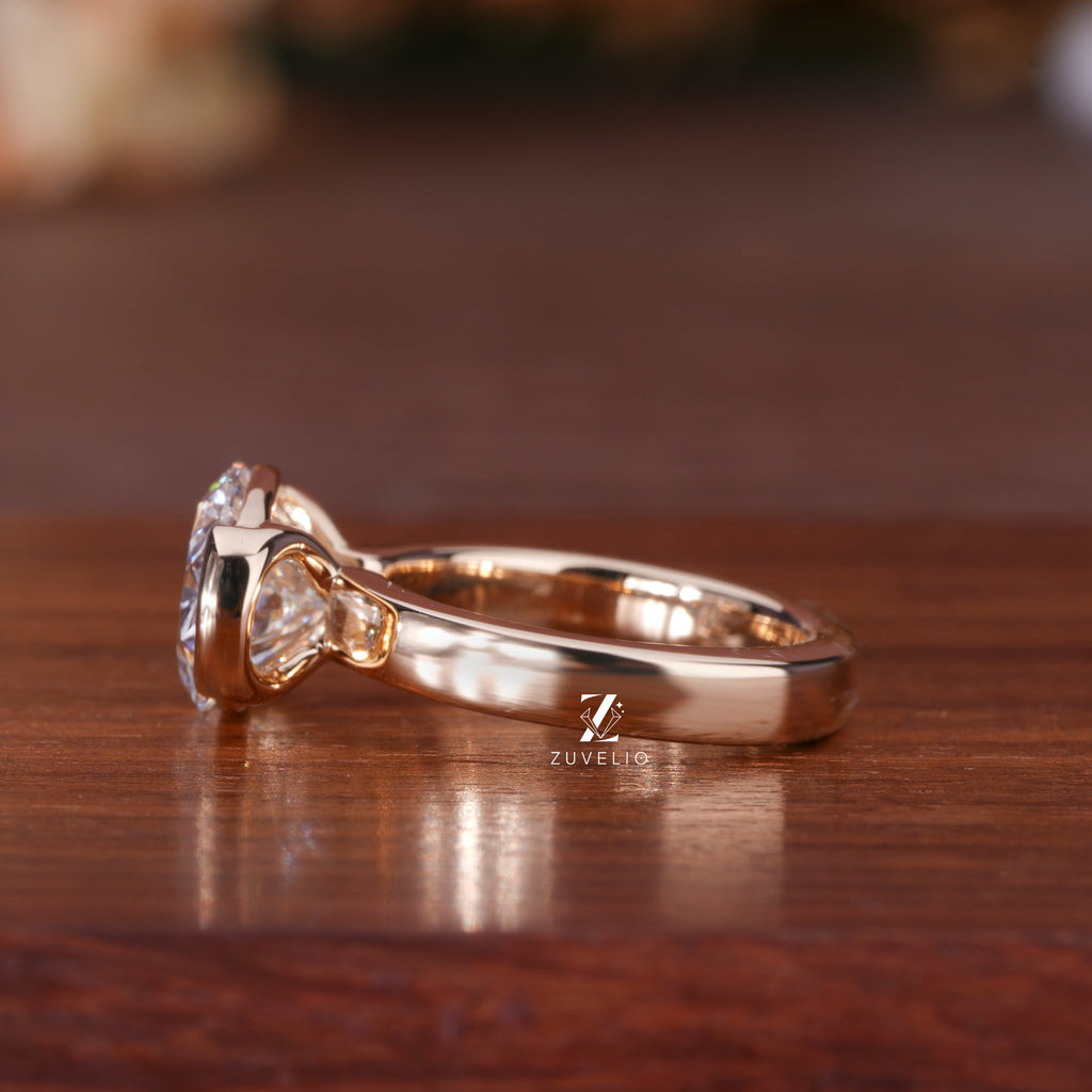 Oval Bezel Diamond Ring