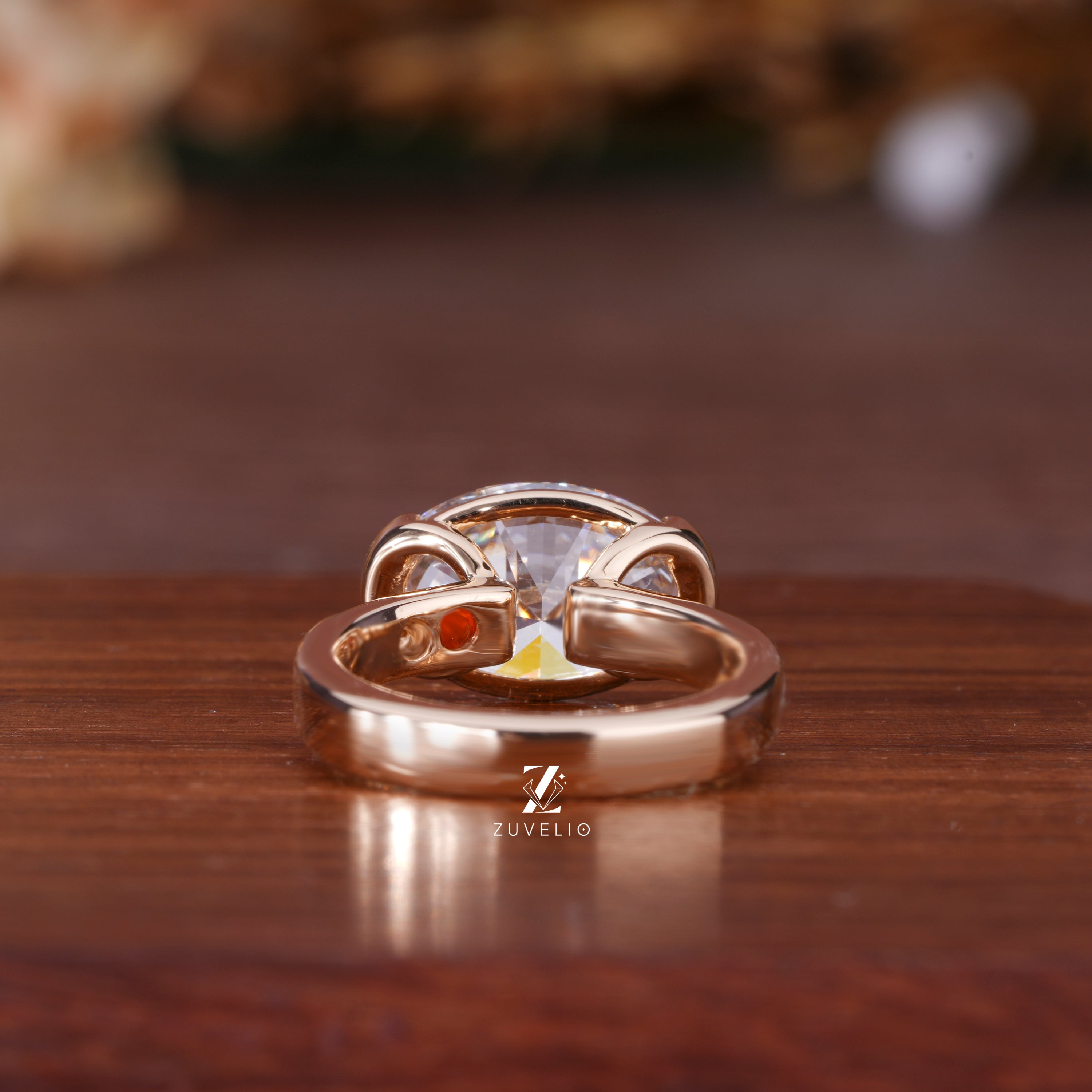 Oval Bezel Diamond Ring