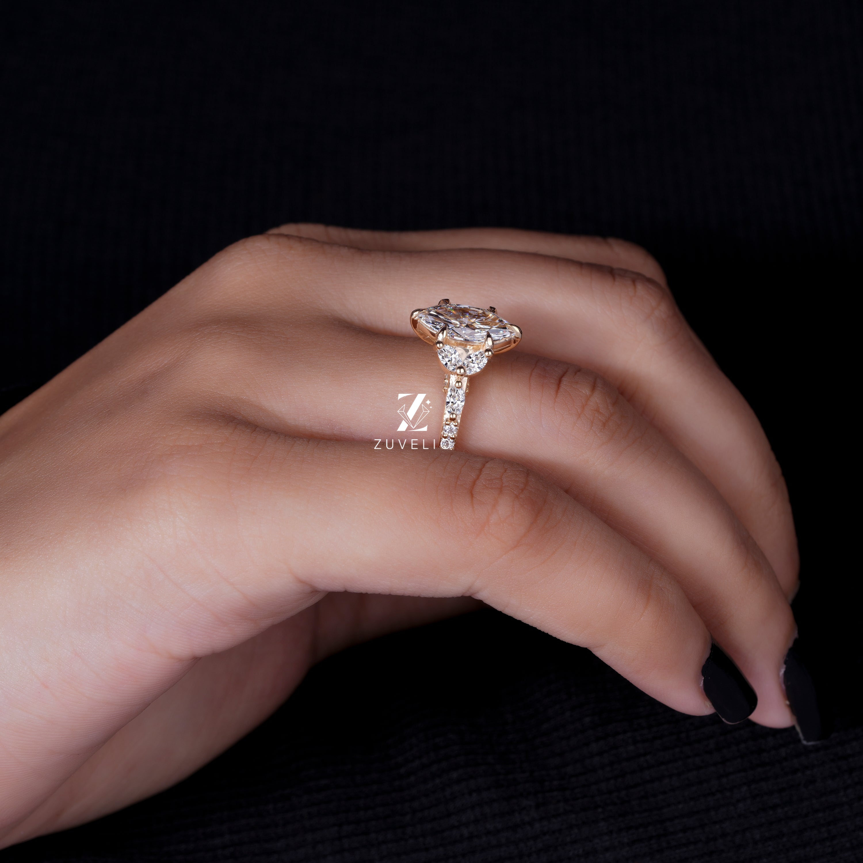 Marquise Cluster Lab Diamond Ring