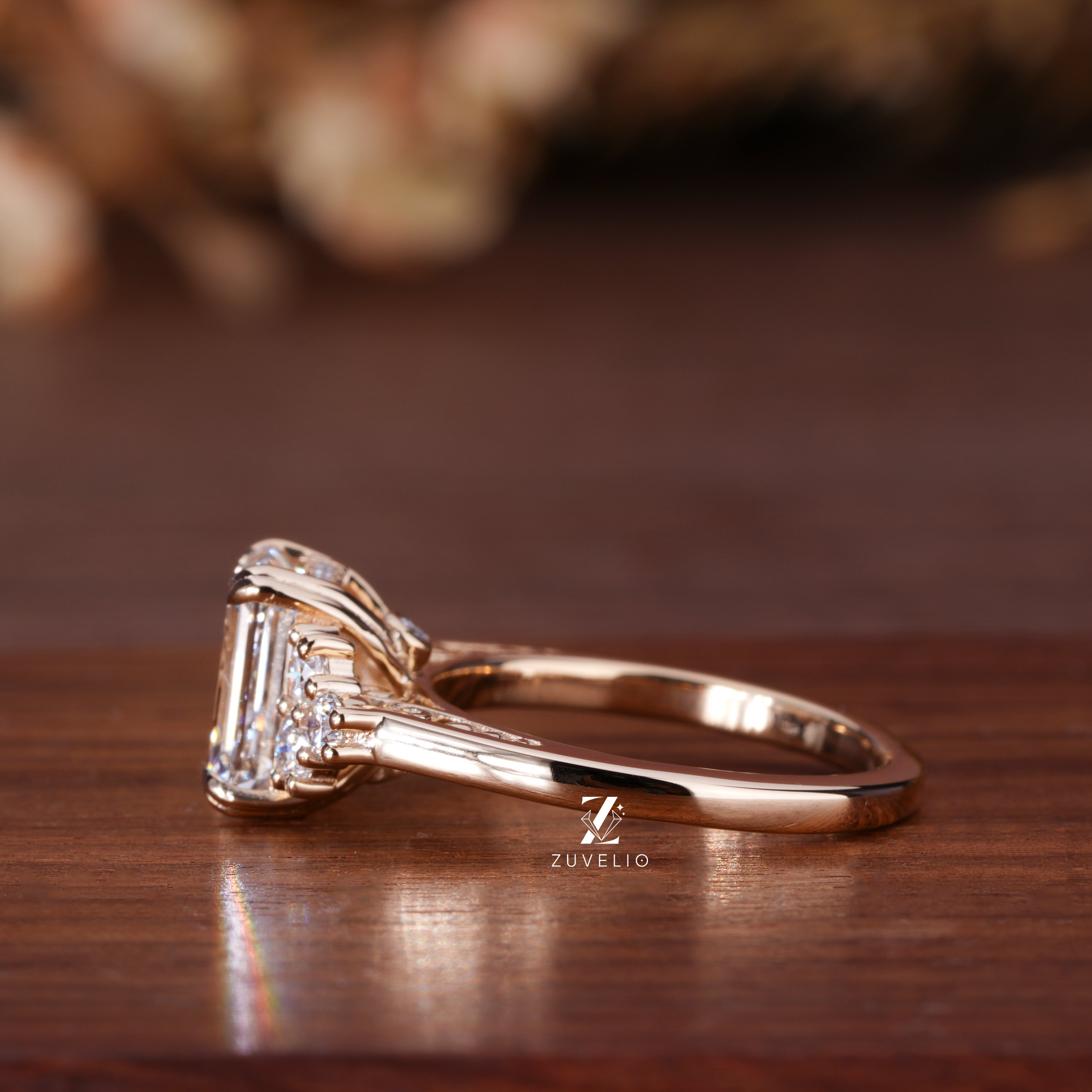 Emerald Cut Cluster Ring