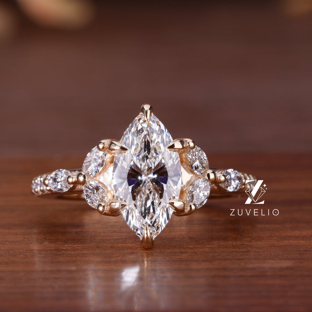 Marquise Cluster Lab Diamond Ring
