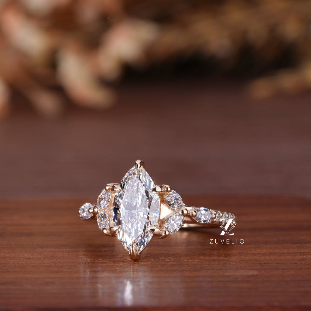 Marquise Cluster Lab Diamond Ring