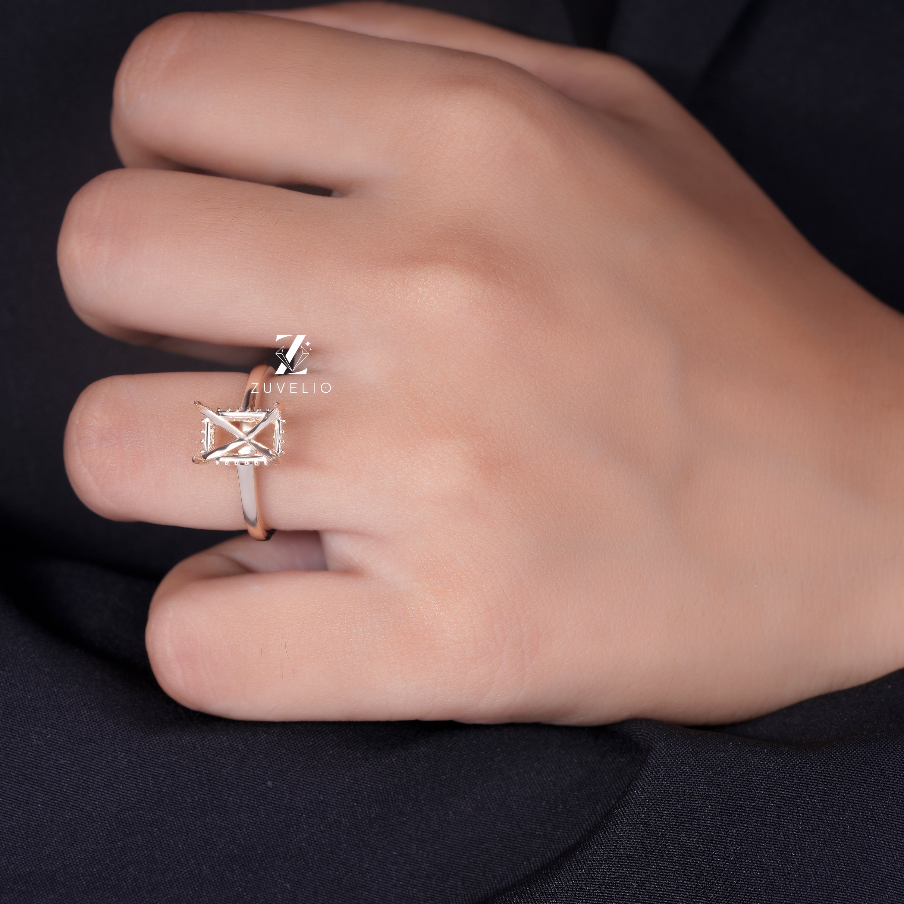 Radiant Semi Mount Diamond Ring