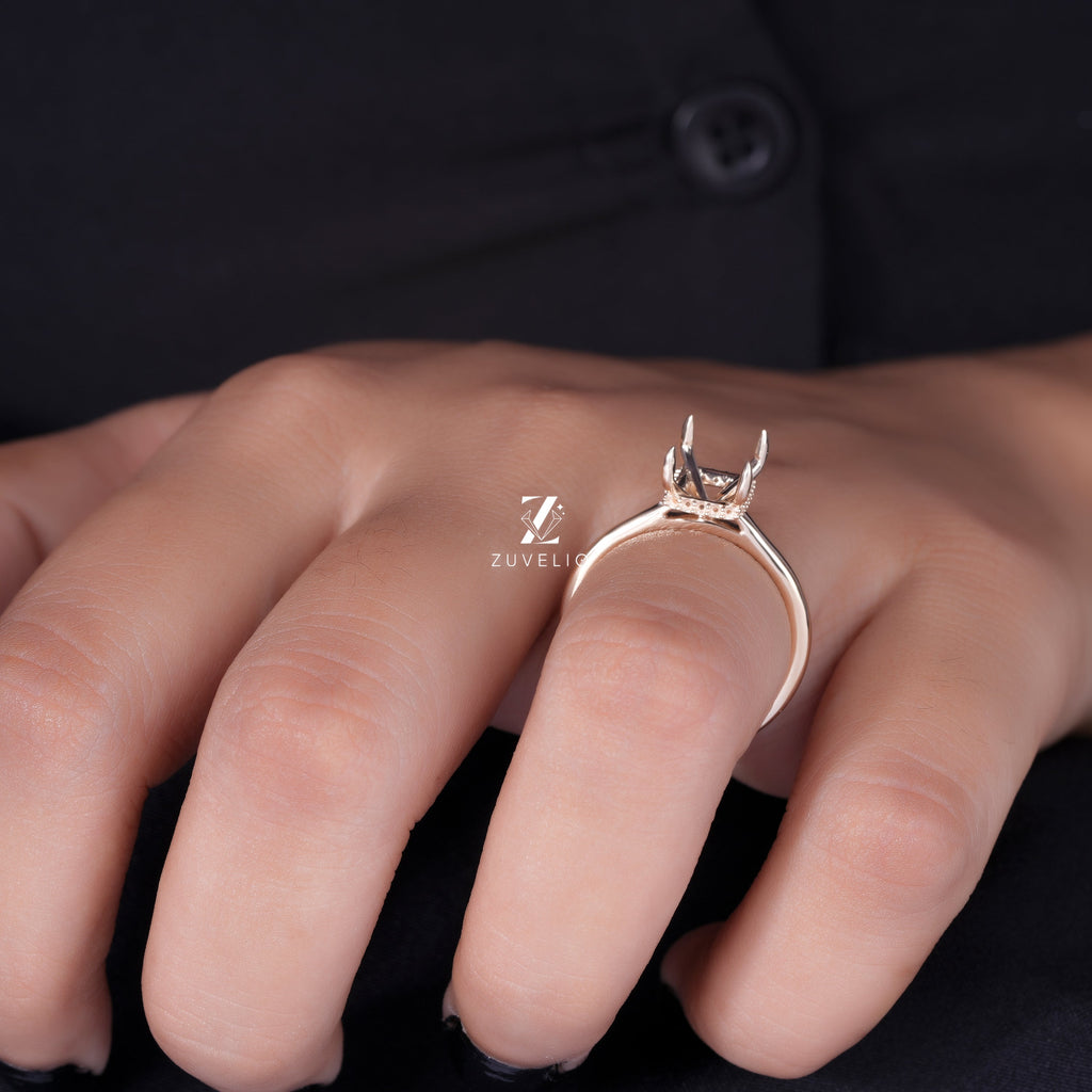Radiant Semi Mount Diamond Ring