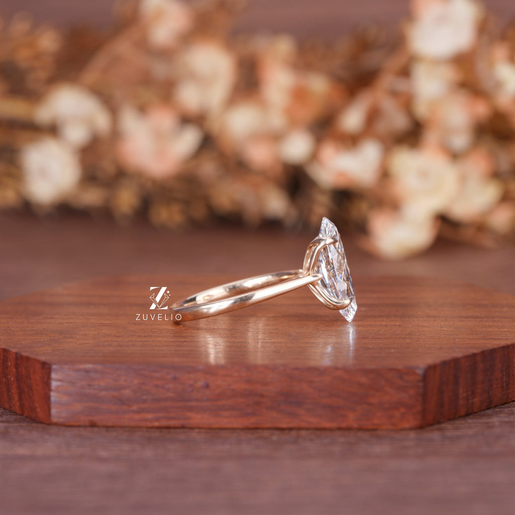 Oval Diamond Tulip Ring