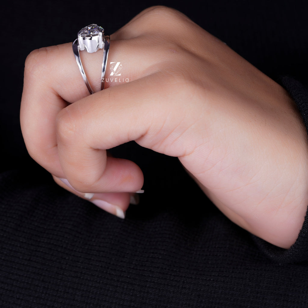 Pear Lab Diamond Ring