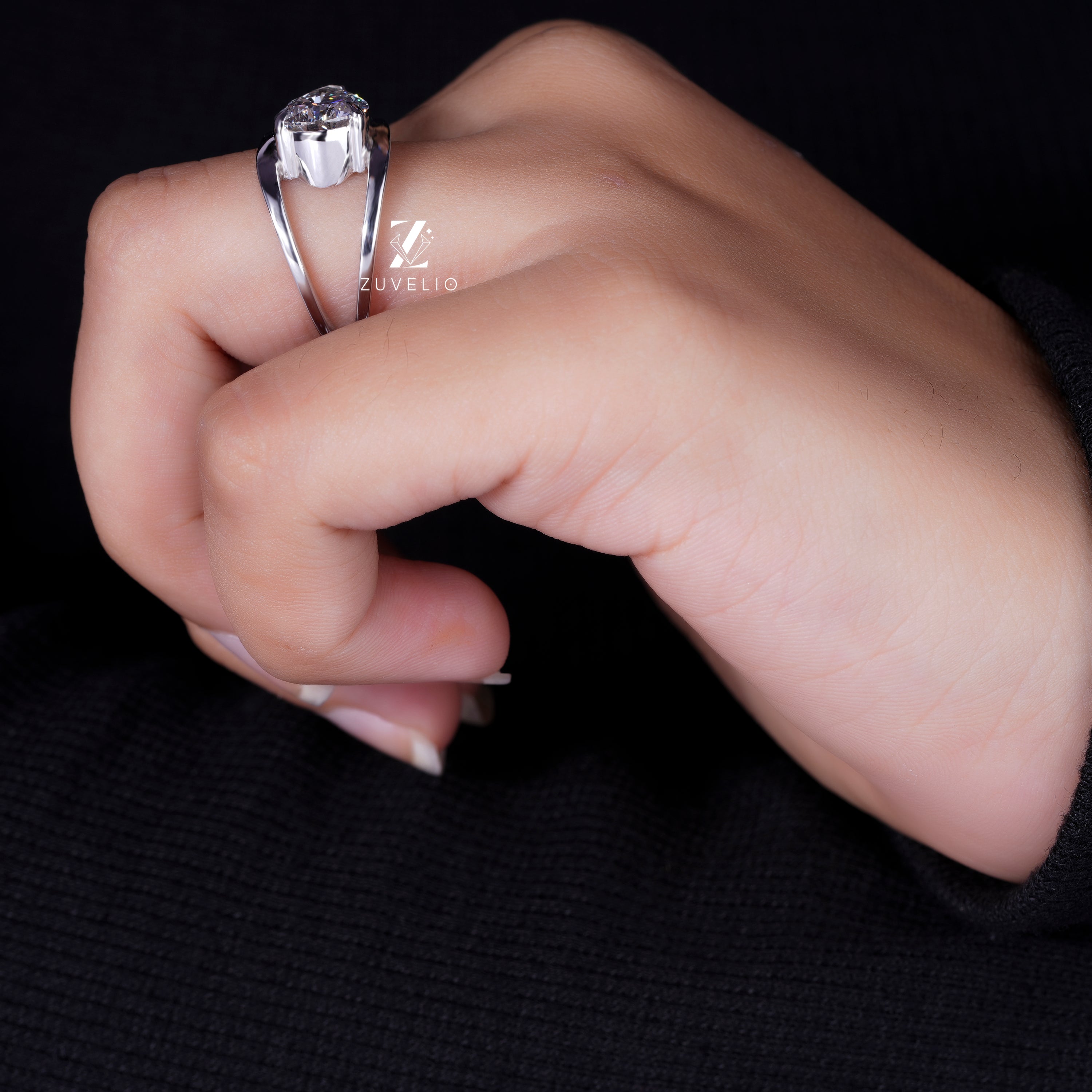 Pear Lab Diamond Ring