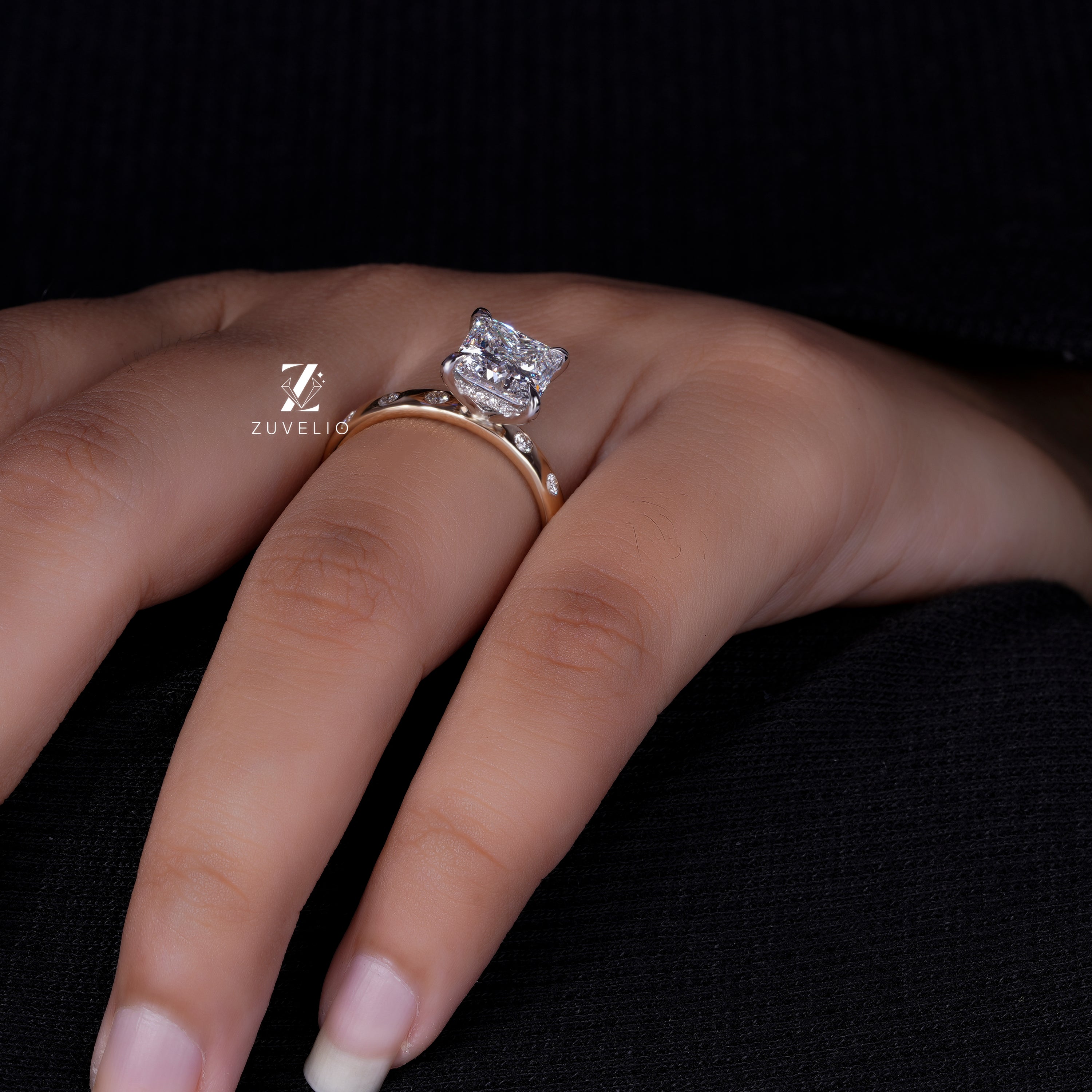 Princess Hidden Halo Ring