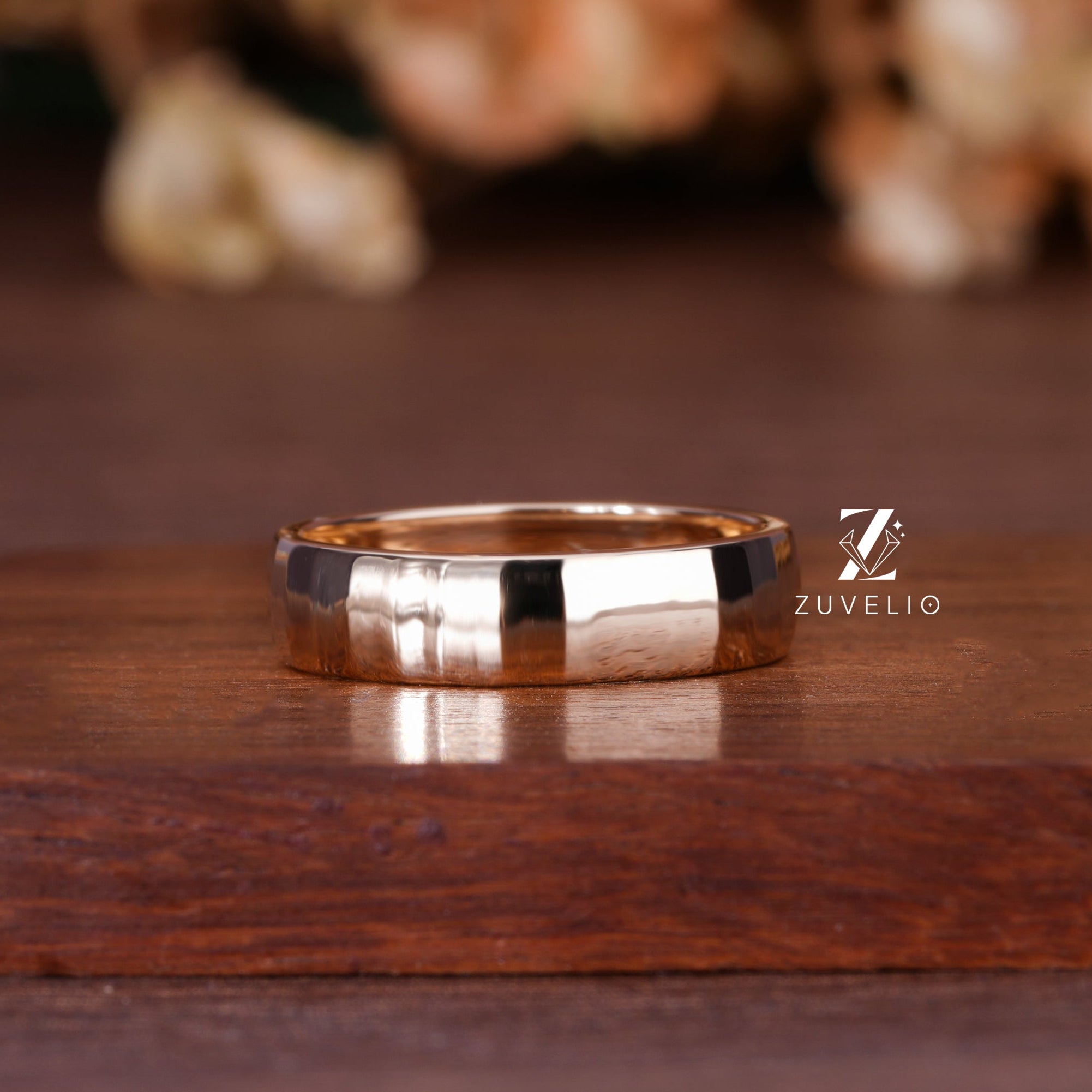 Unisex Textured Gold Band
