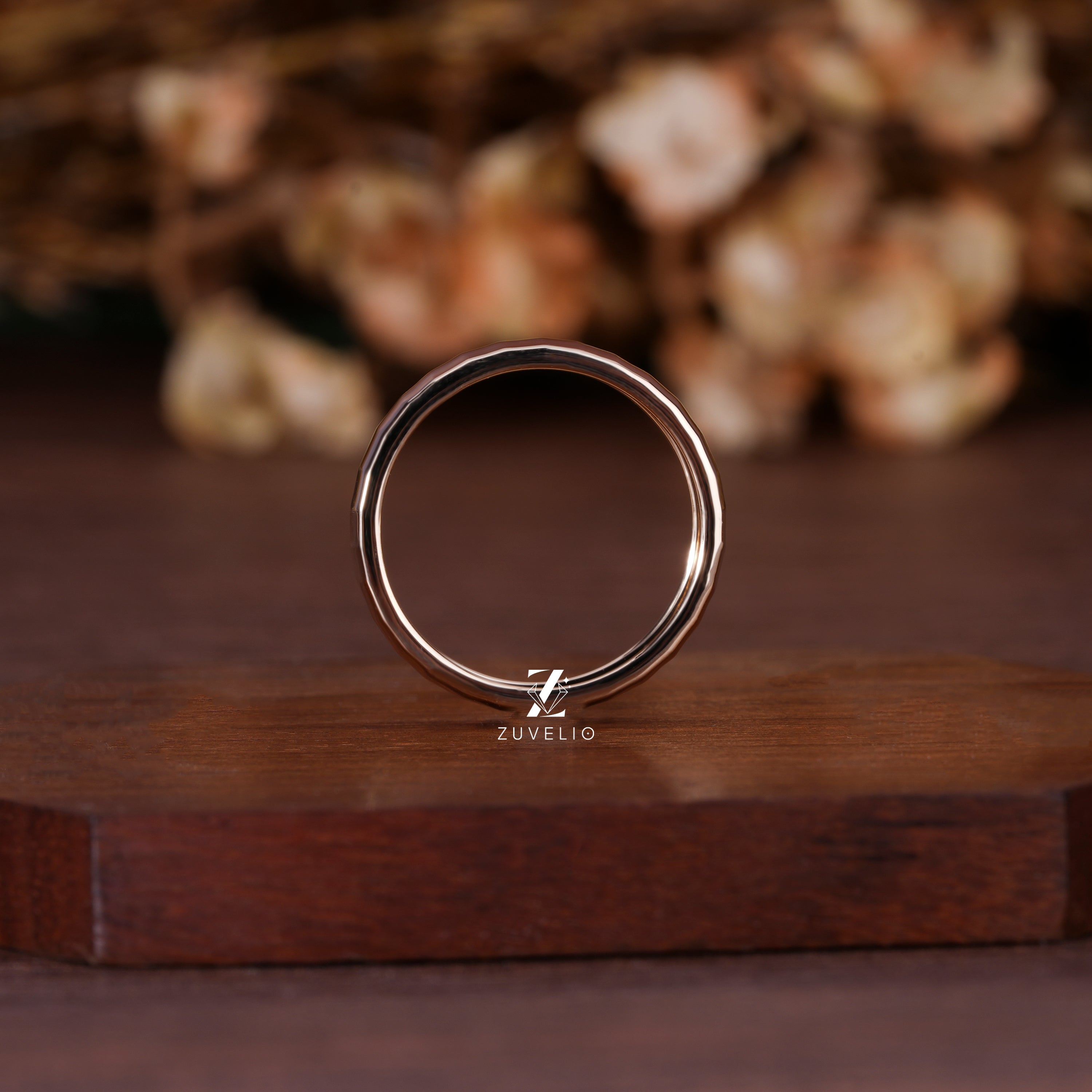 Unisex Textured Gold Band