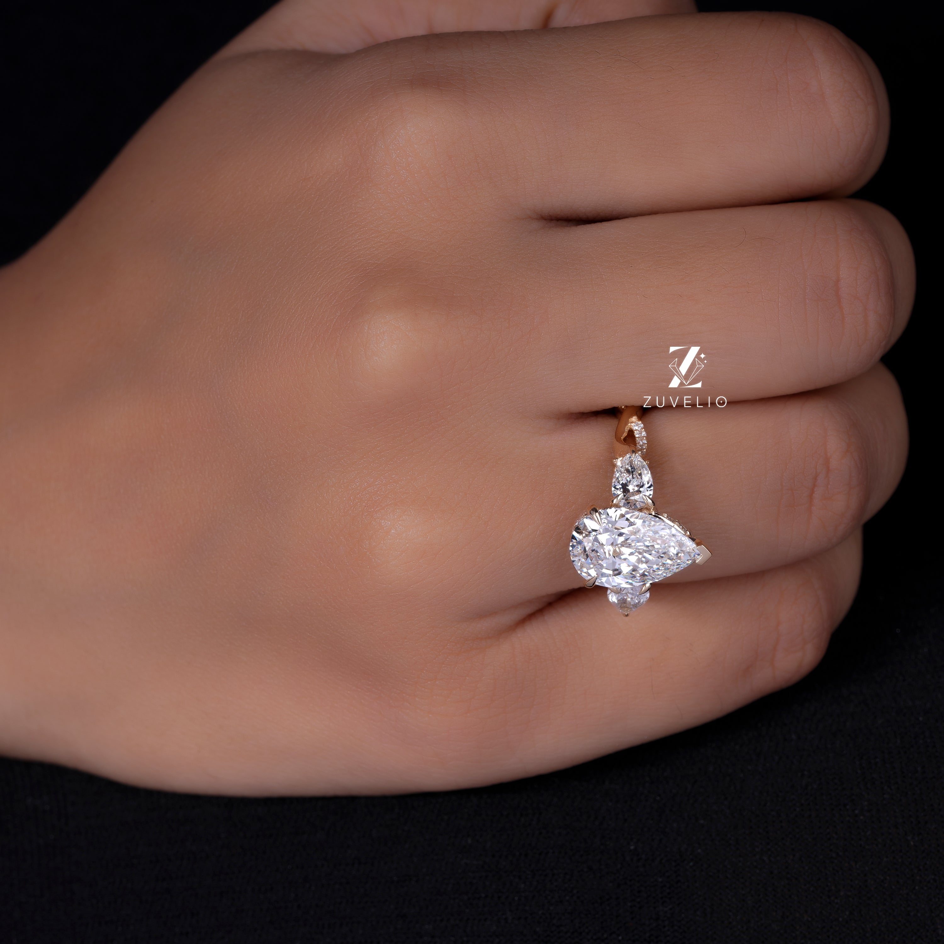 Pear Trilogy Diamond Ring