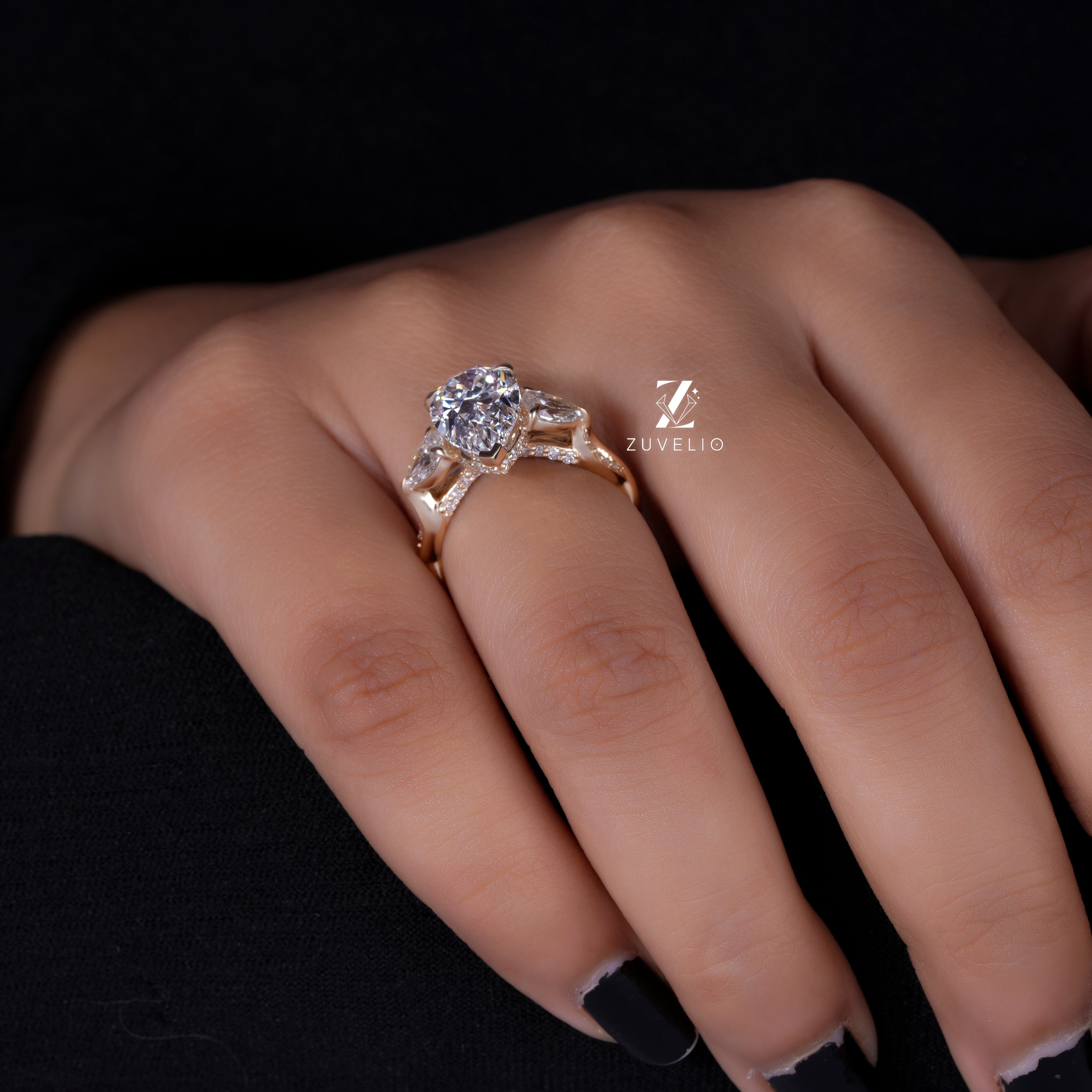Pear Trilogy Diamond Ring