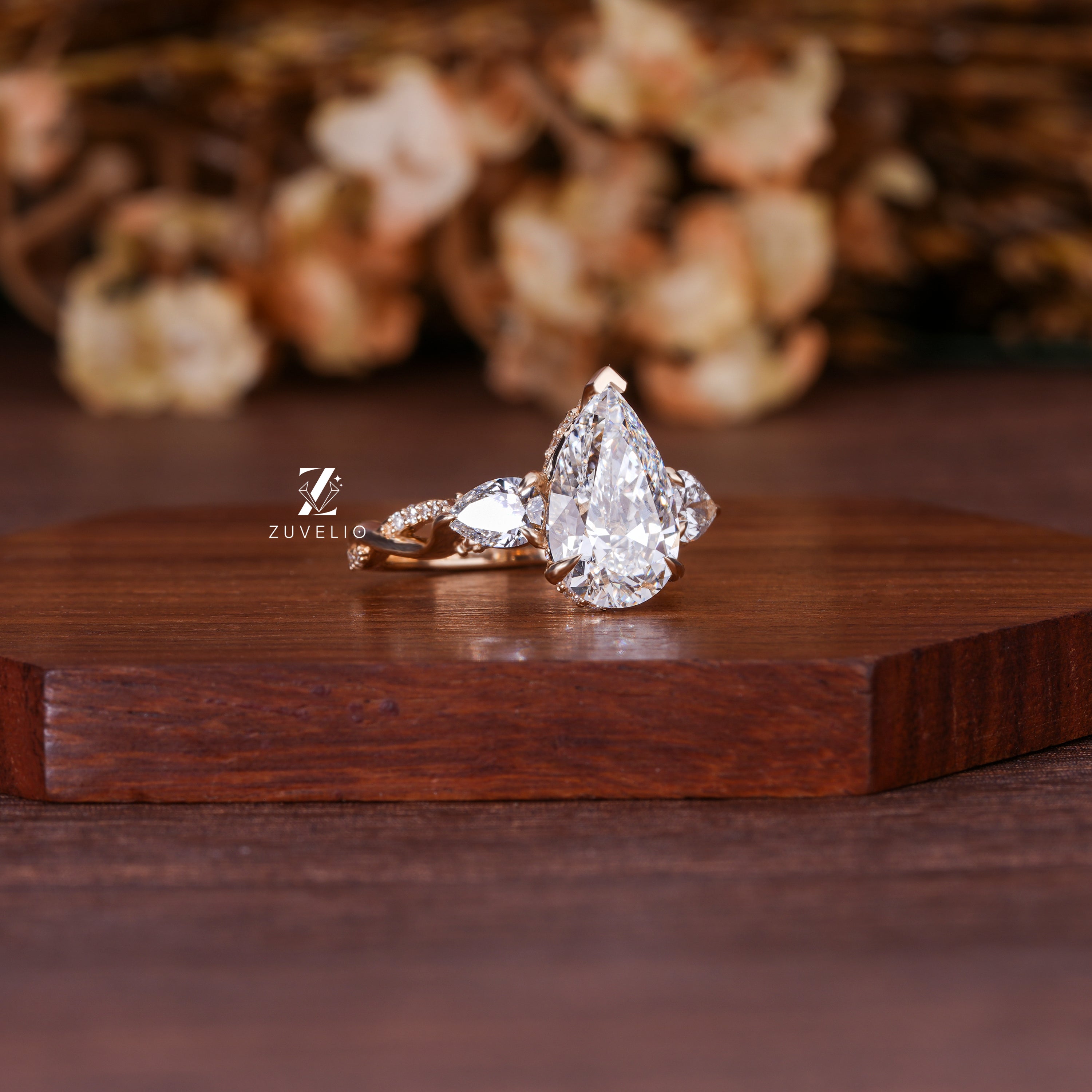 Pear Trilogy Diamond Ring