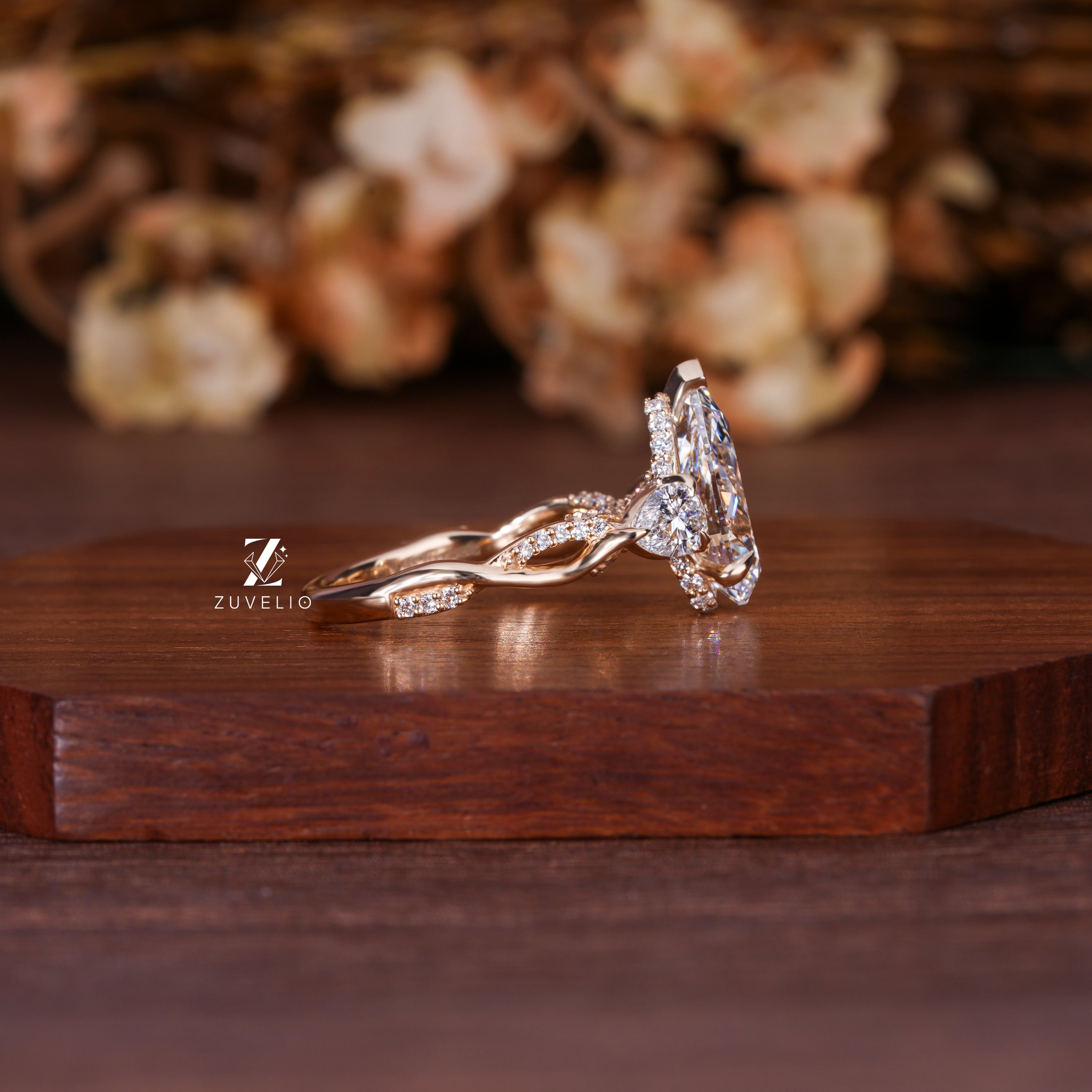 Pear Trilogy Diamond Ring