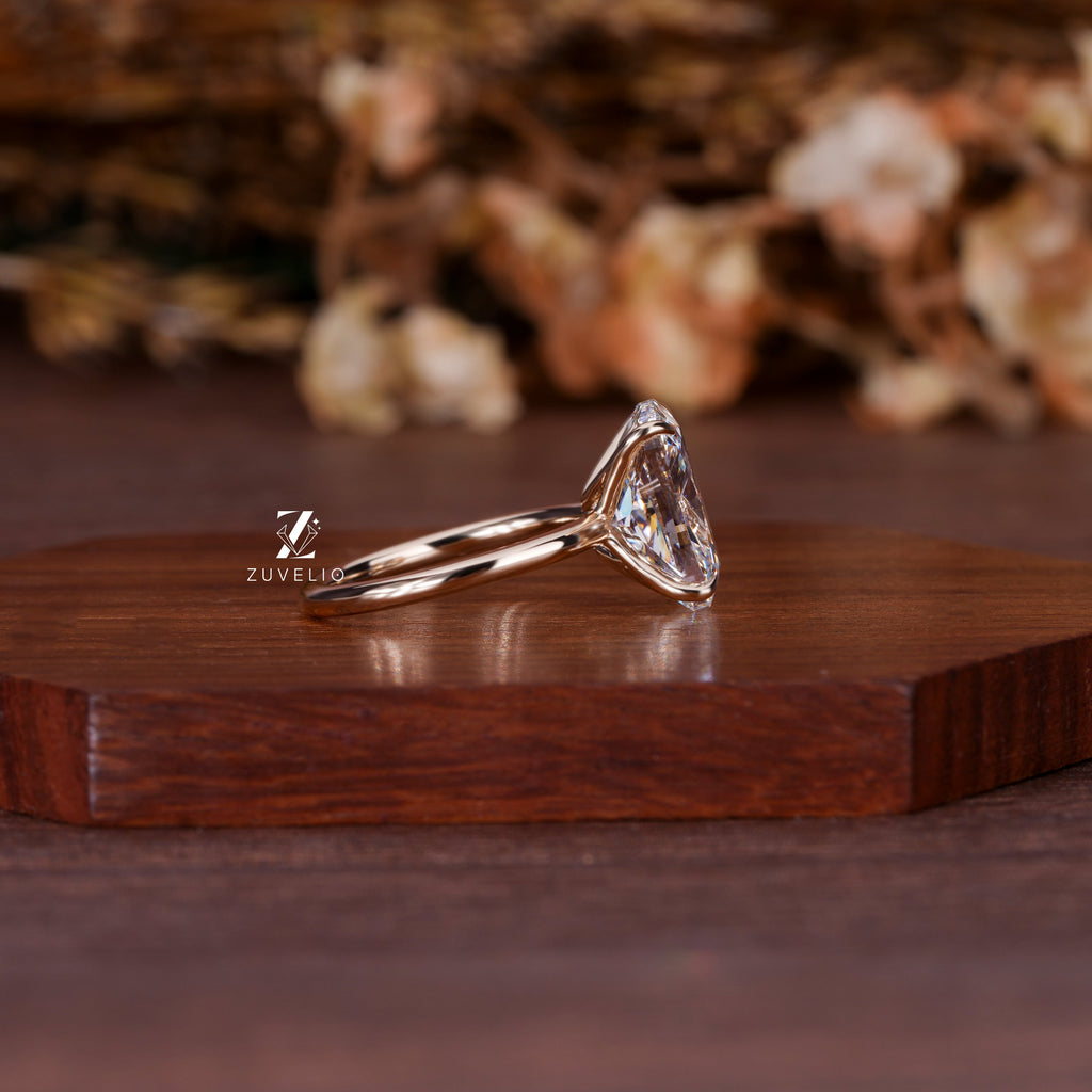 Elongated Cushion Diamond Ring