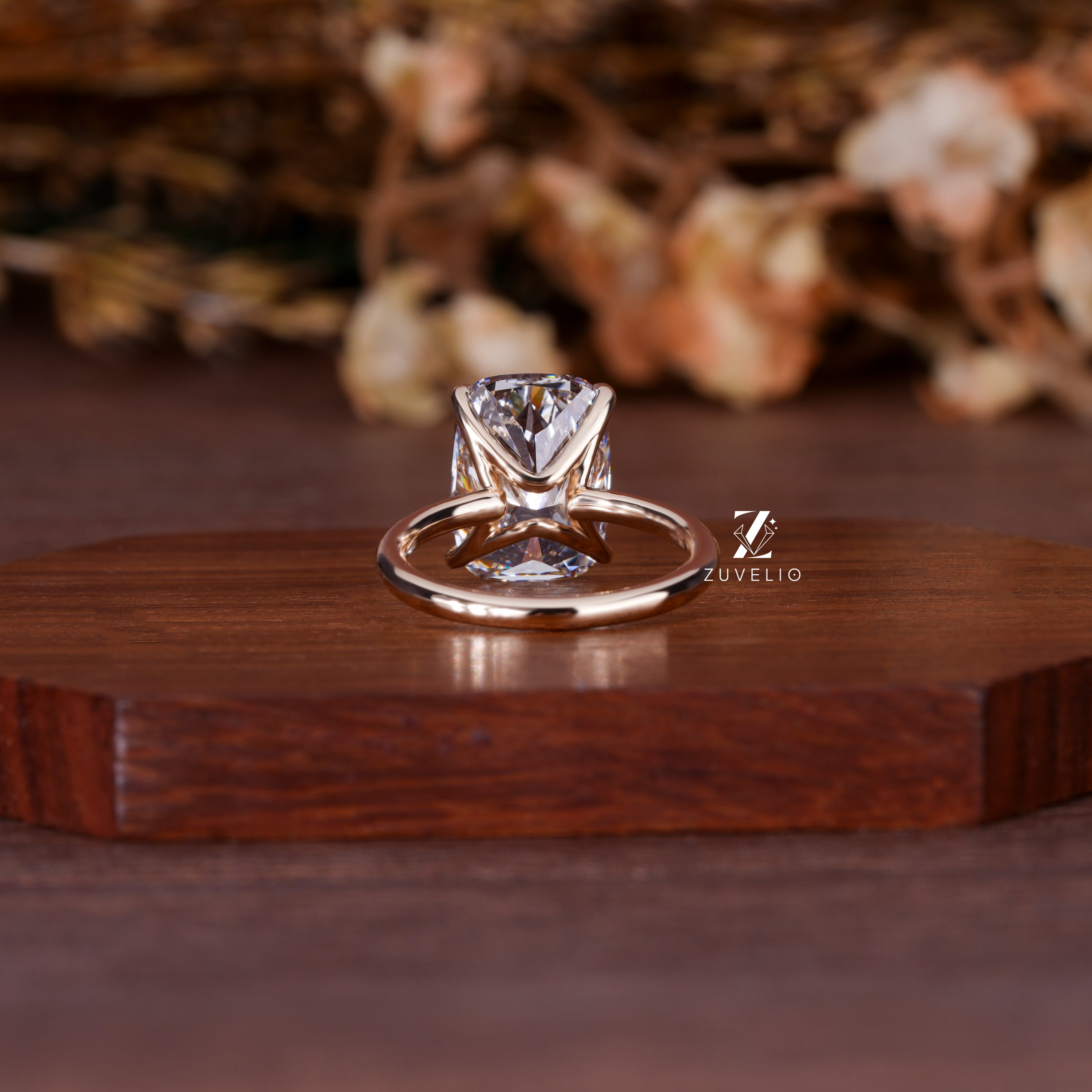 Elongated Cushion Diamond Ring