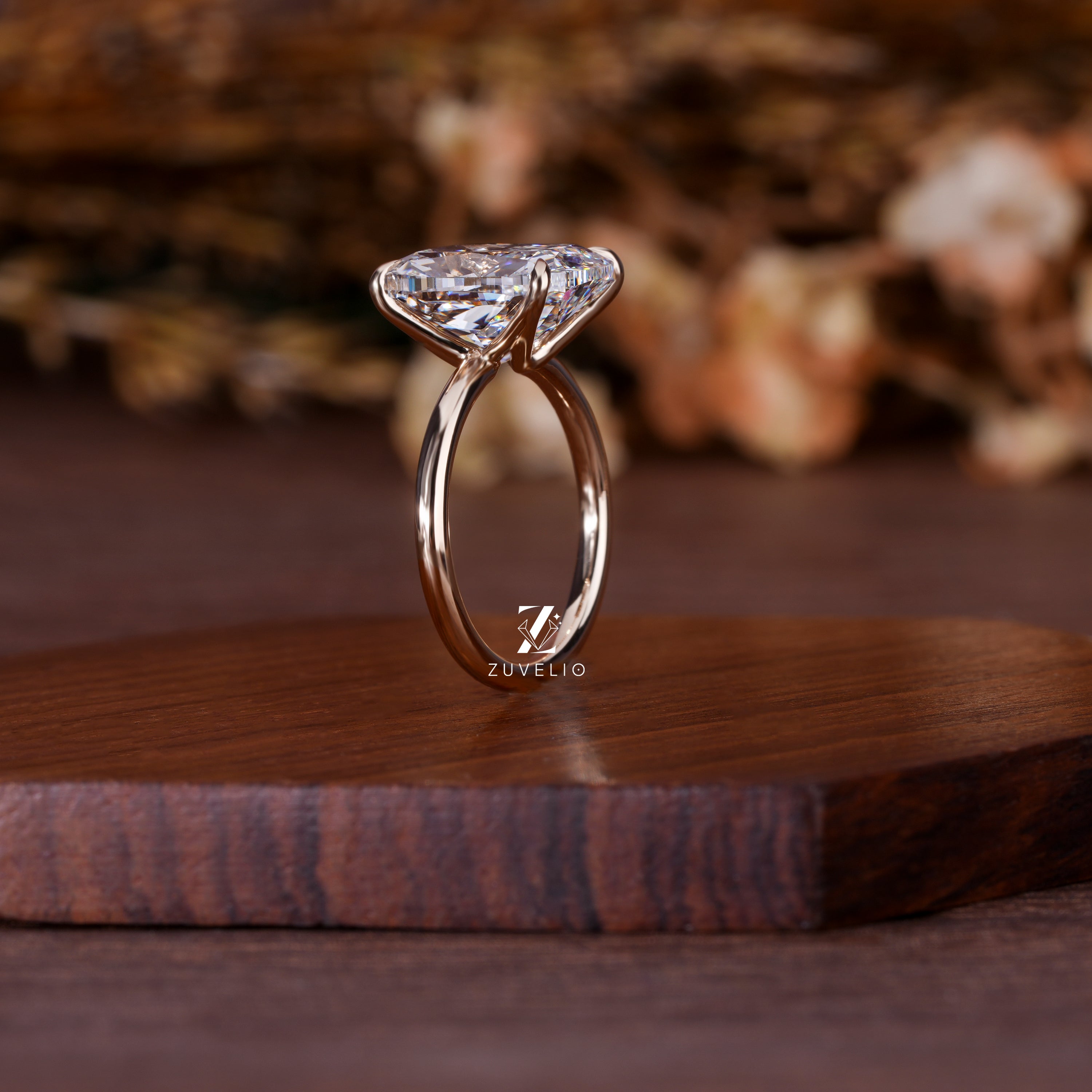 Elongated Cushion Diamond Ring