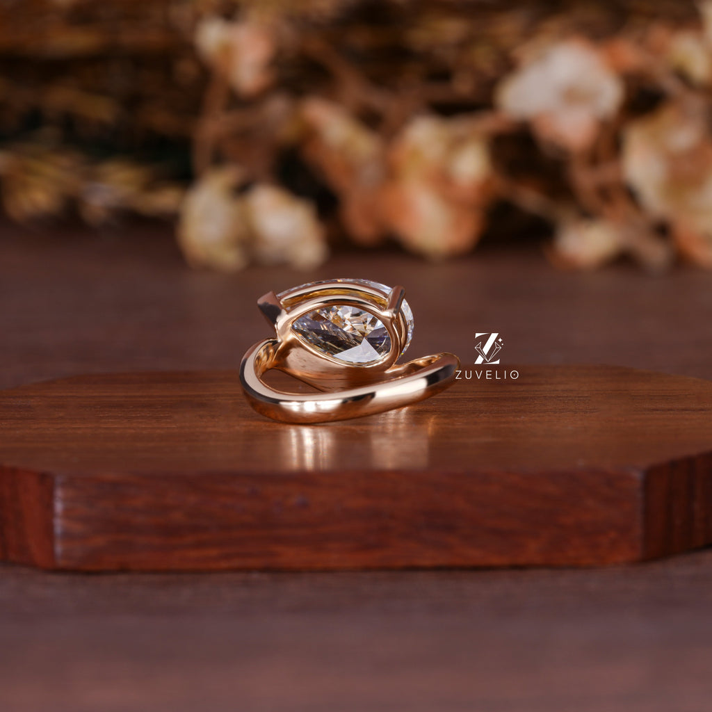 Pear Freeform Diamond Ring