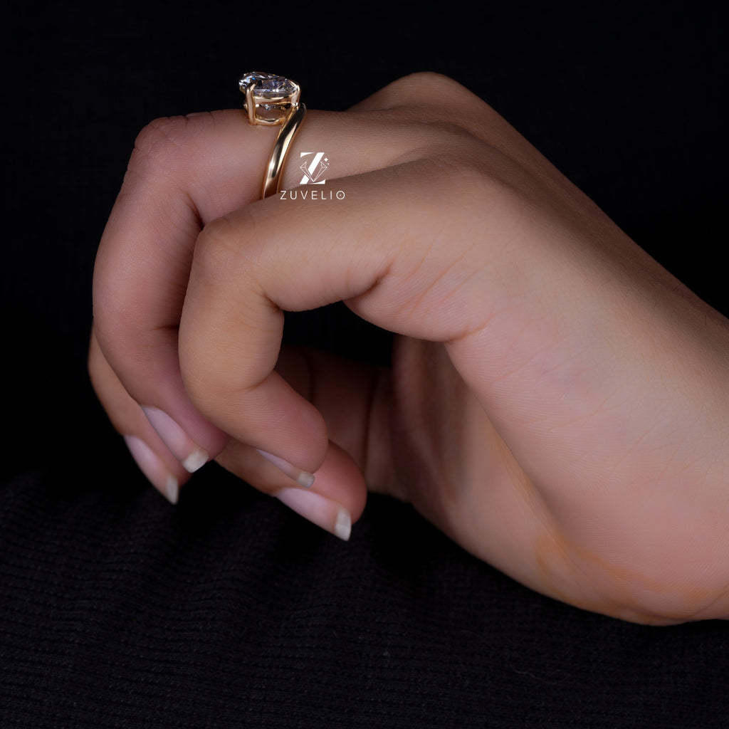 Pear Freeform Diamond Ring