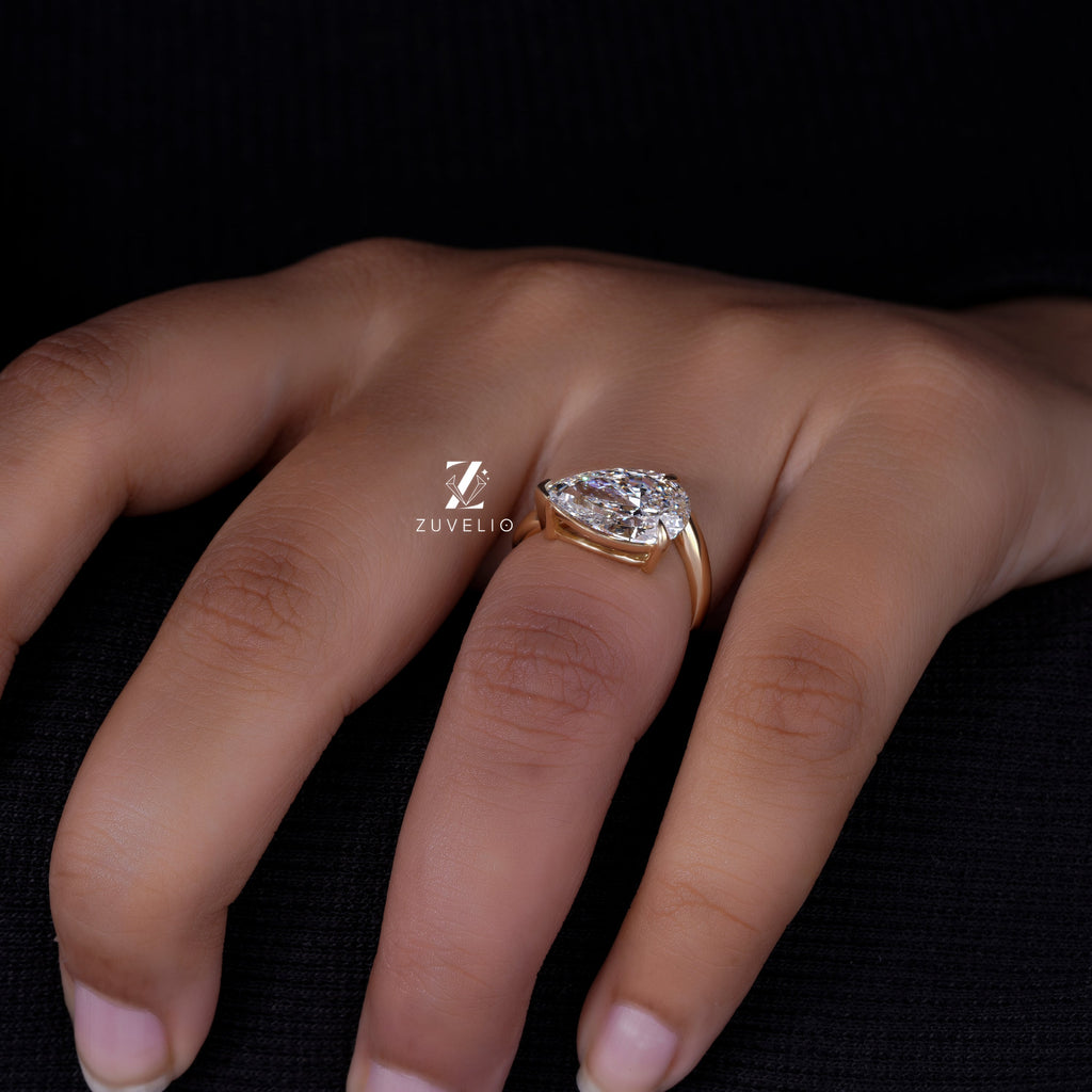 Pear Freeform Diamond Ring