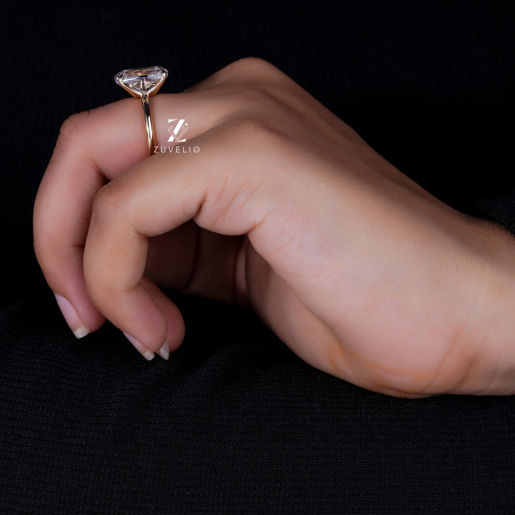 Elongated Cushion Diamond Ring