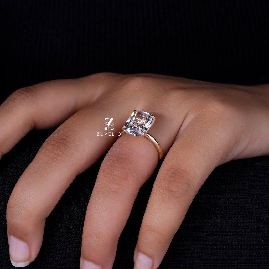 Elongated Cushion Diamond Ring