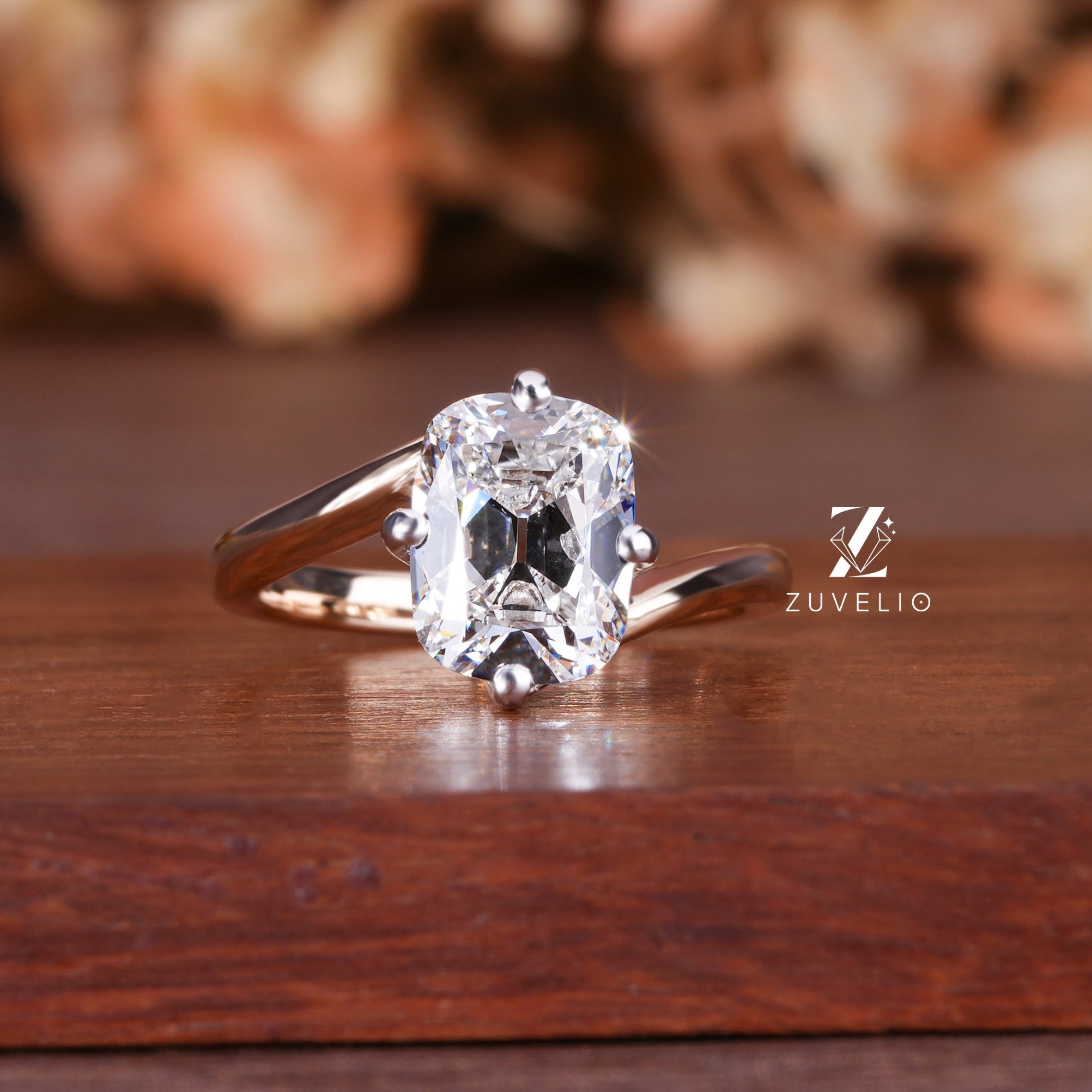 Cushion Bypass Diamond Ring